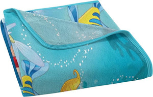 Disney Little Mermaid Ariel Floatie Friends Micro Raschel Throw Blanket 46x60 Inches