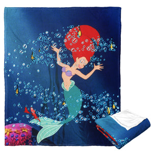 Disney Little Mermaid Life Is The Bubbles Silk Touch Throw Blanket 50x60 Inches