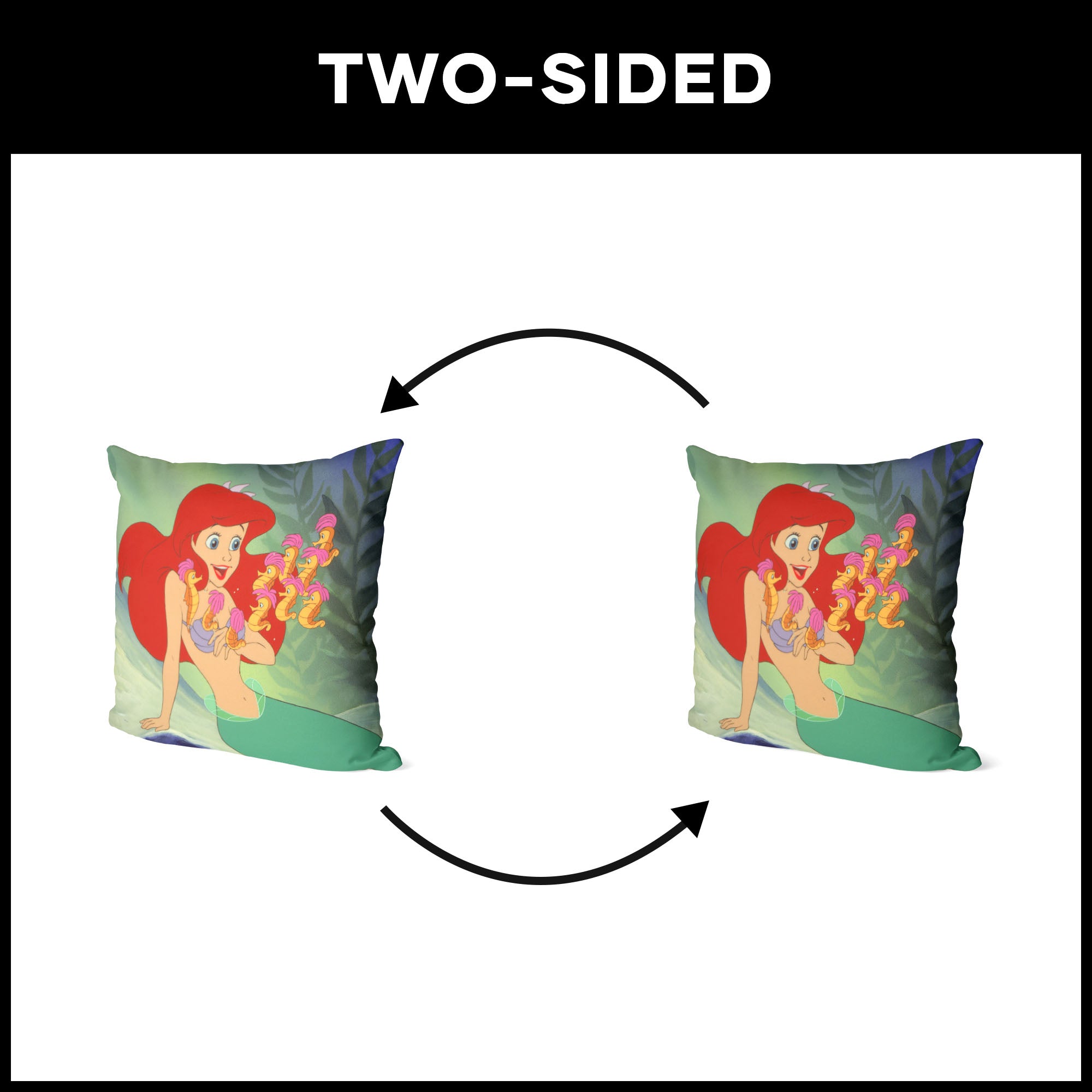 Disney Little Mermaid Seahorse Friends Throw Pillow 18x18 Inches