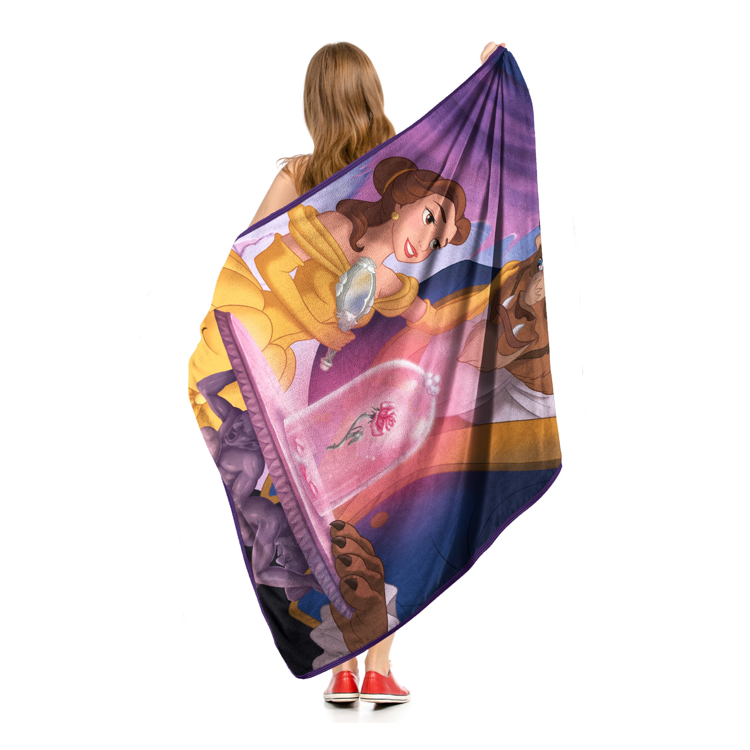 Disney Princesses Beauty and The Beast True Love Micro Raschel Throw Blanket 46x60 Inches