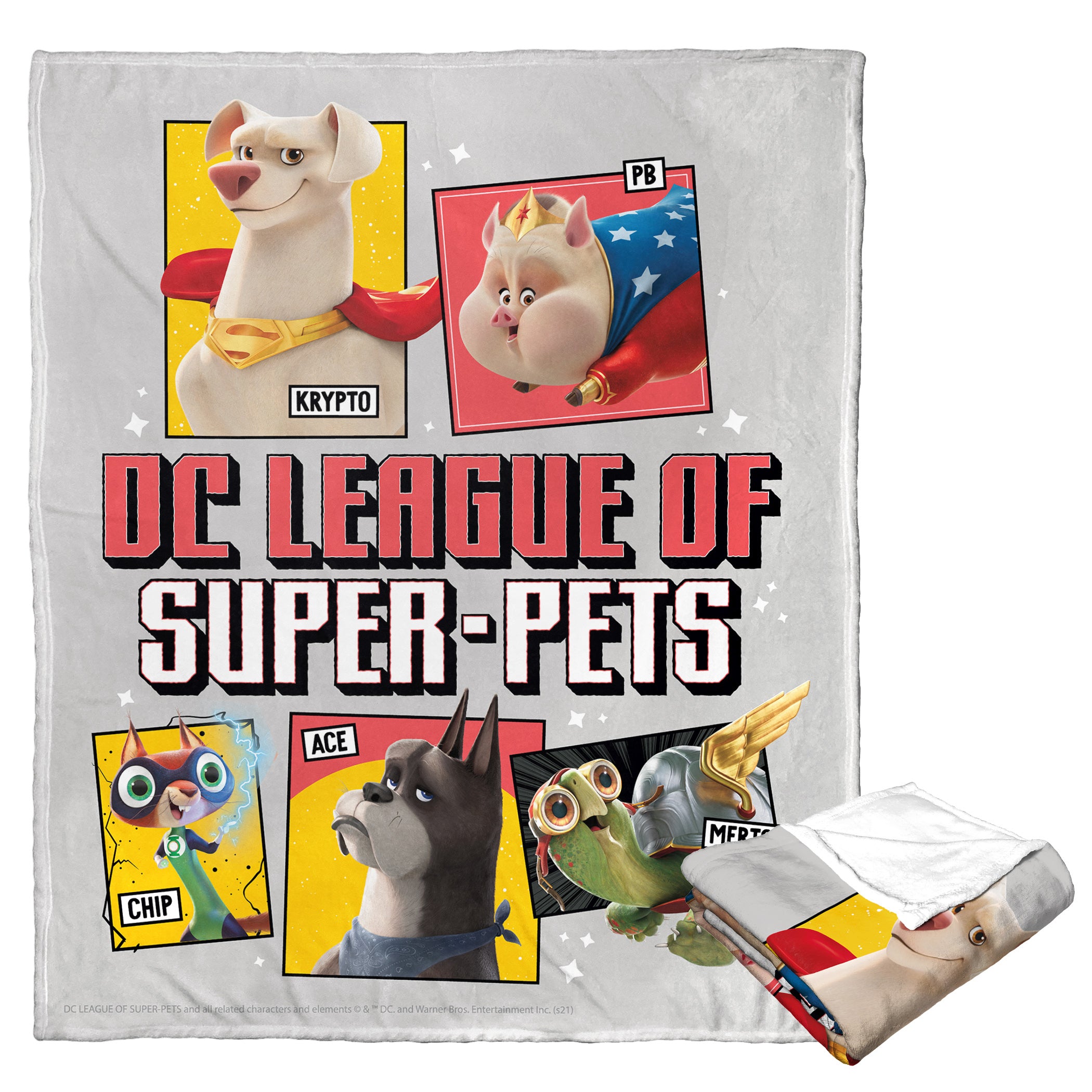 Warner Bros. Superpets Superpets Unite Silk Touch Throw Blanket 50x60 Inches