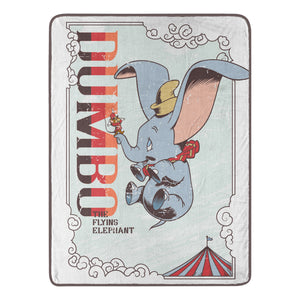 Disney Dumbo Presents Dumbo Micro Raschel Throw Blanket 46x60 Inches