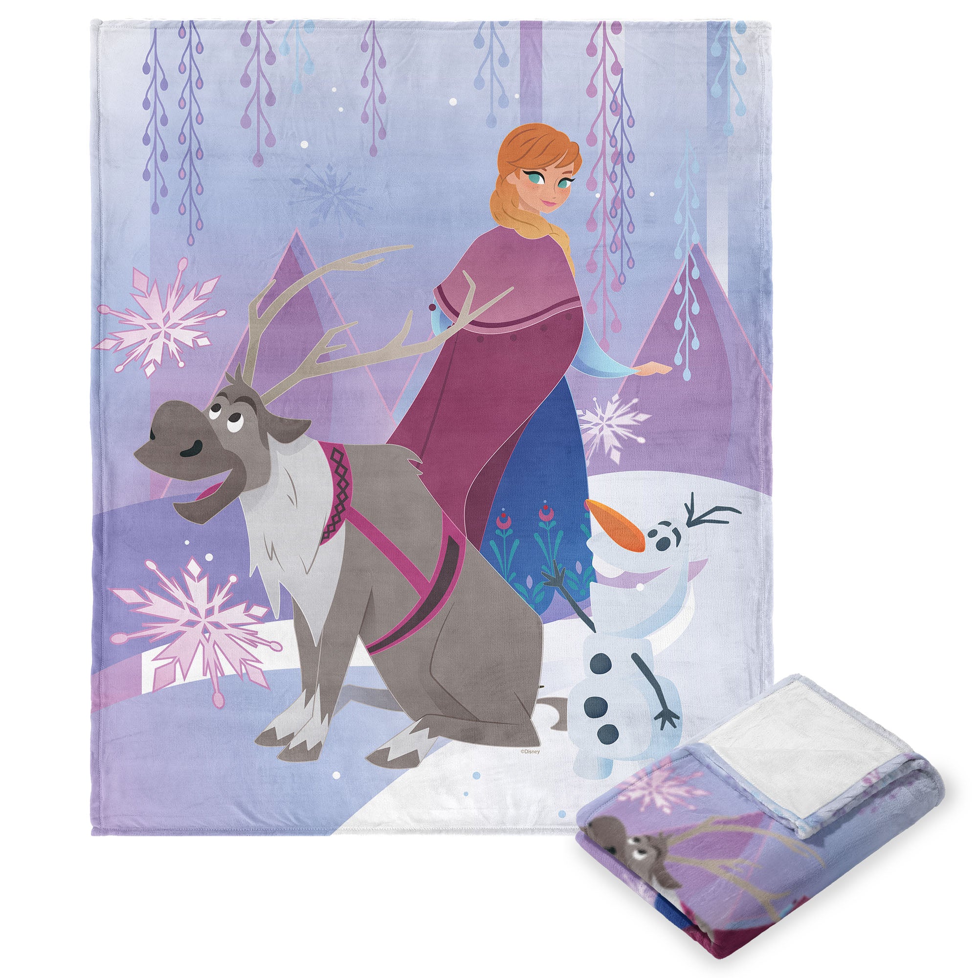 Disney Frozen Anna, Sven, Olaf Silk Touch Throw Blanket 50X60 Inches