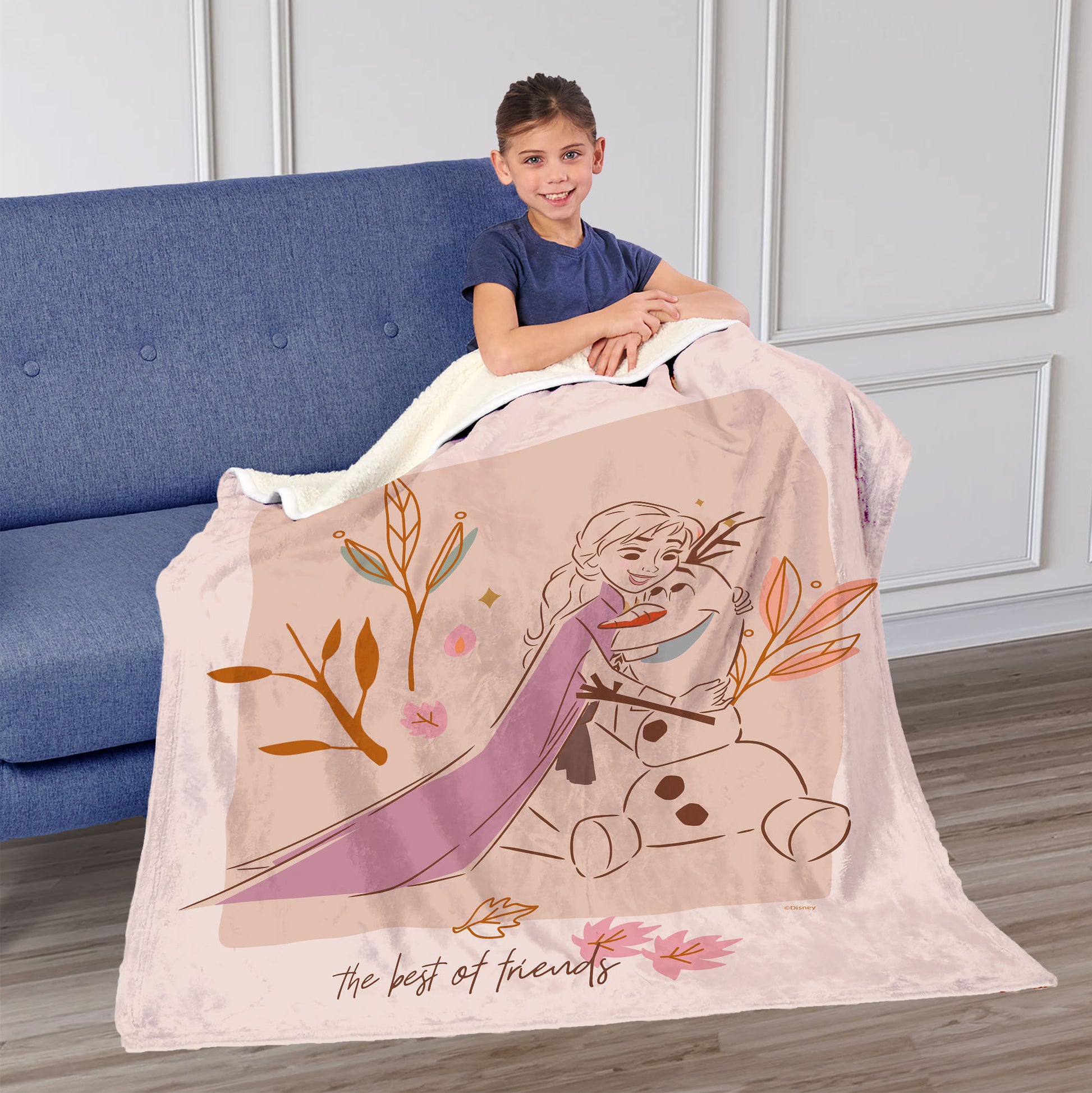 Disney Frozen The Best Of Friends Silk Touch Sherpa Throw Blanket 50X6