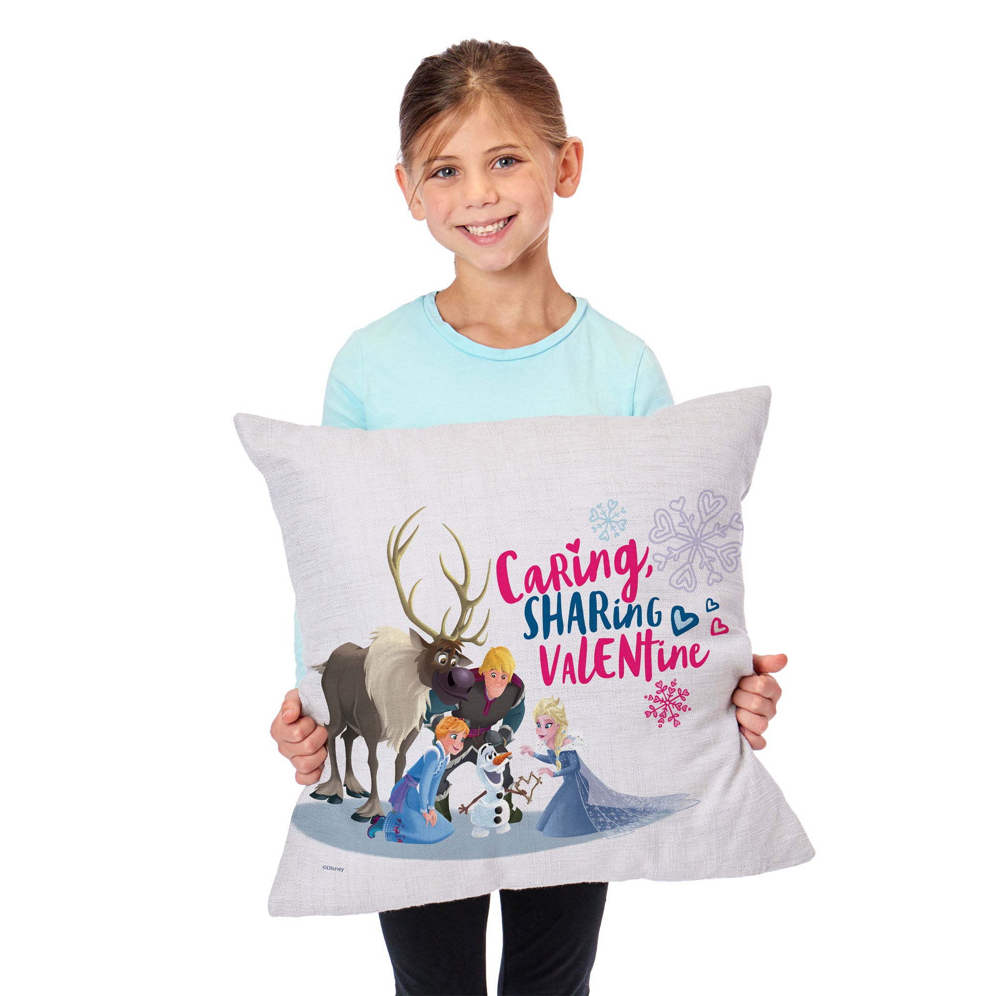 Disney Frozen Sharing Caring Valentine Throw Pillow 18x18 Inches