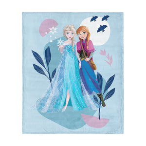 Disney Frozen Floral Sisters Silk Touch Throw Blanket 46x60 inches