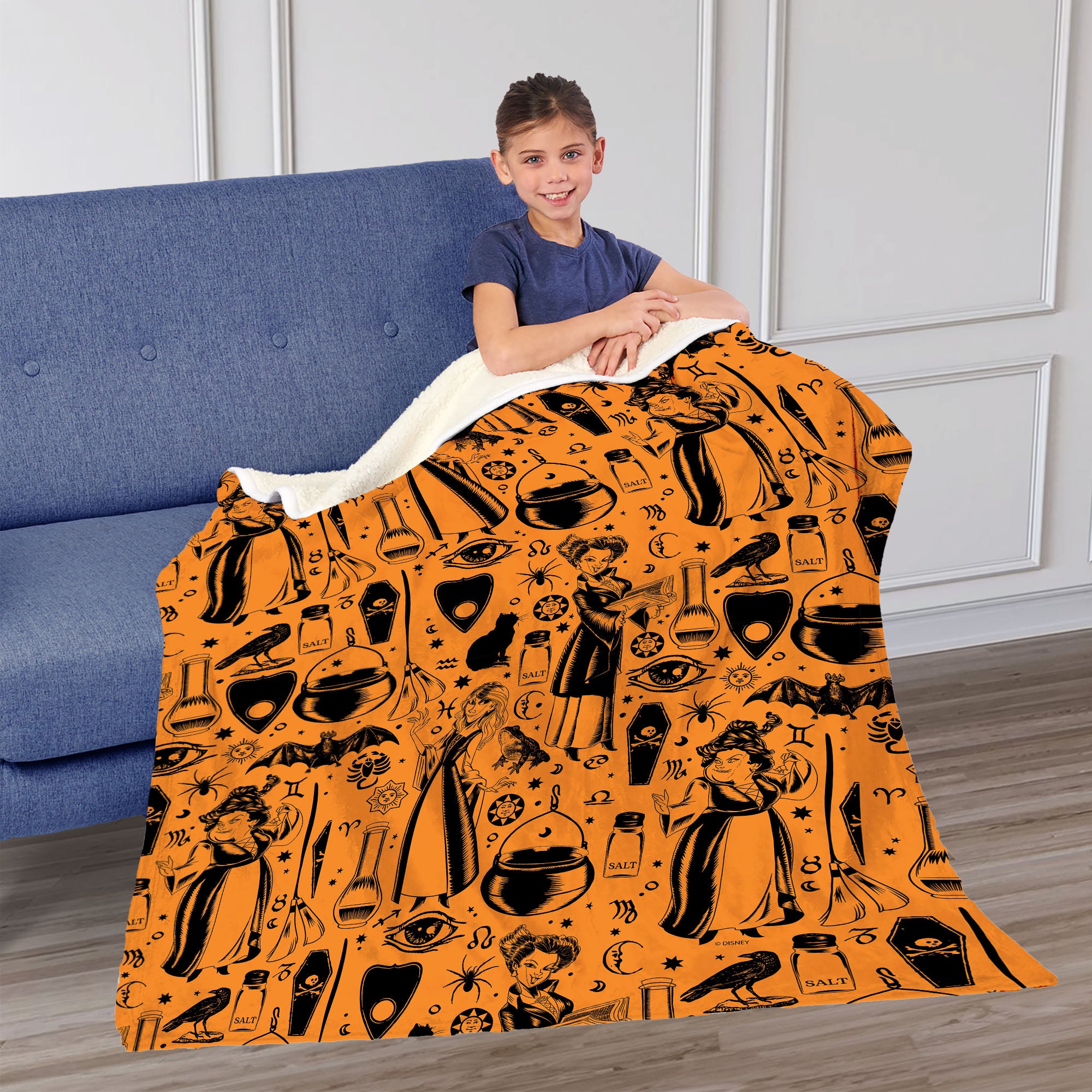 Disney Hocus Pocus Hocus Pocus Pattern Silk Touch Sherpa Throw Blanket 50x60 Inches