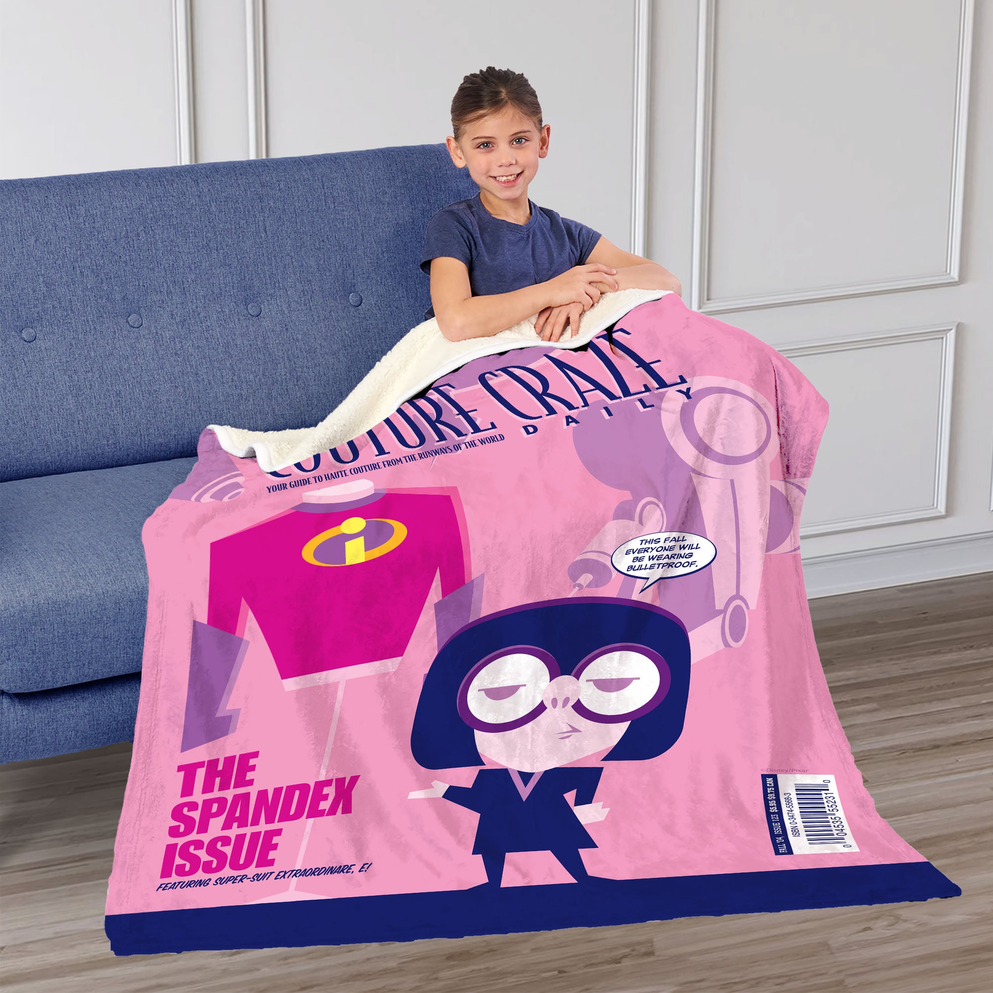 Disney Pixar The Incredibles Couture Craze Silk Touch Sherpa Throw Blanket 50X60 Inches