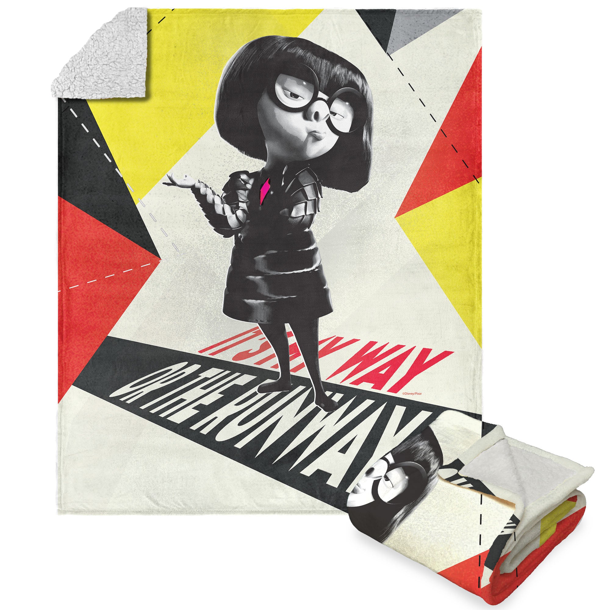 Disney Pixar The Incredibles Edna's Runway Silk Touch Sherpa Throw Blanket 50X60 Inches