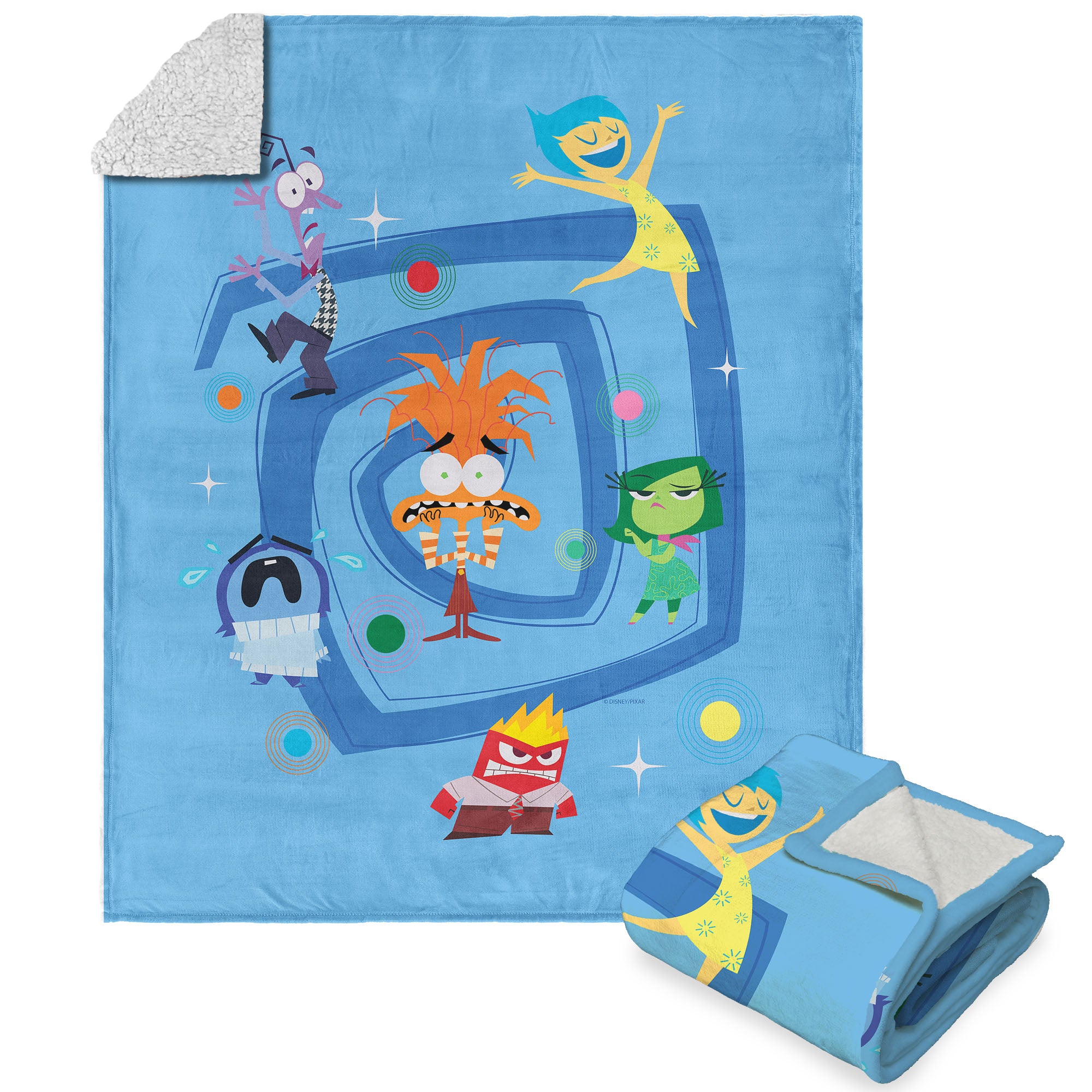 Disney Inside Out 2 Silk Touch Sherpa Throw Blanket 50X60 Inches