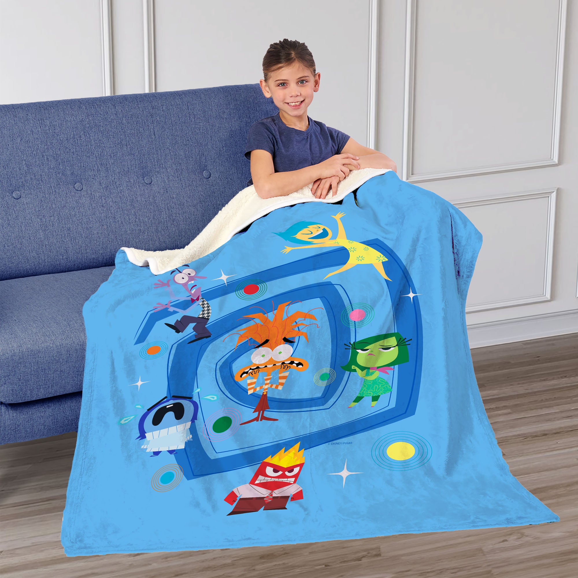 Disney Inside Out 2 Silk Touch Sherpa Throw Blanket 50X60 Inches