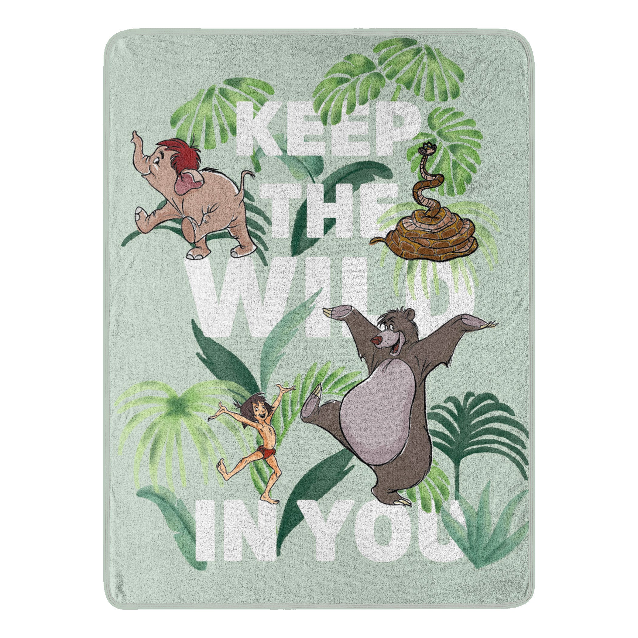 Disney Jungle Book Wild In You Micro Raschel Throw Blanket 46x60 Inches