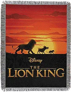 Disney Lion King Sunset Walk Woven Tapestry Throw Blanket 48x60 Inches