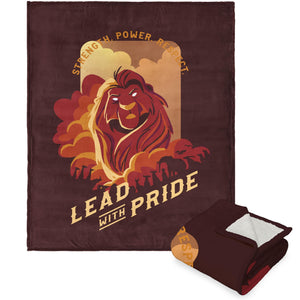 Disney Lion King Lead With Pride Silk Touch Sherpa Throw Blanket 50x60 Inches