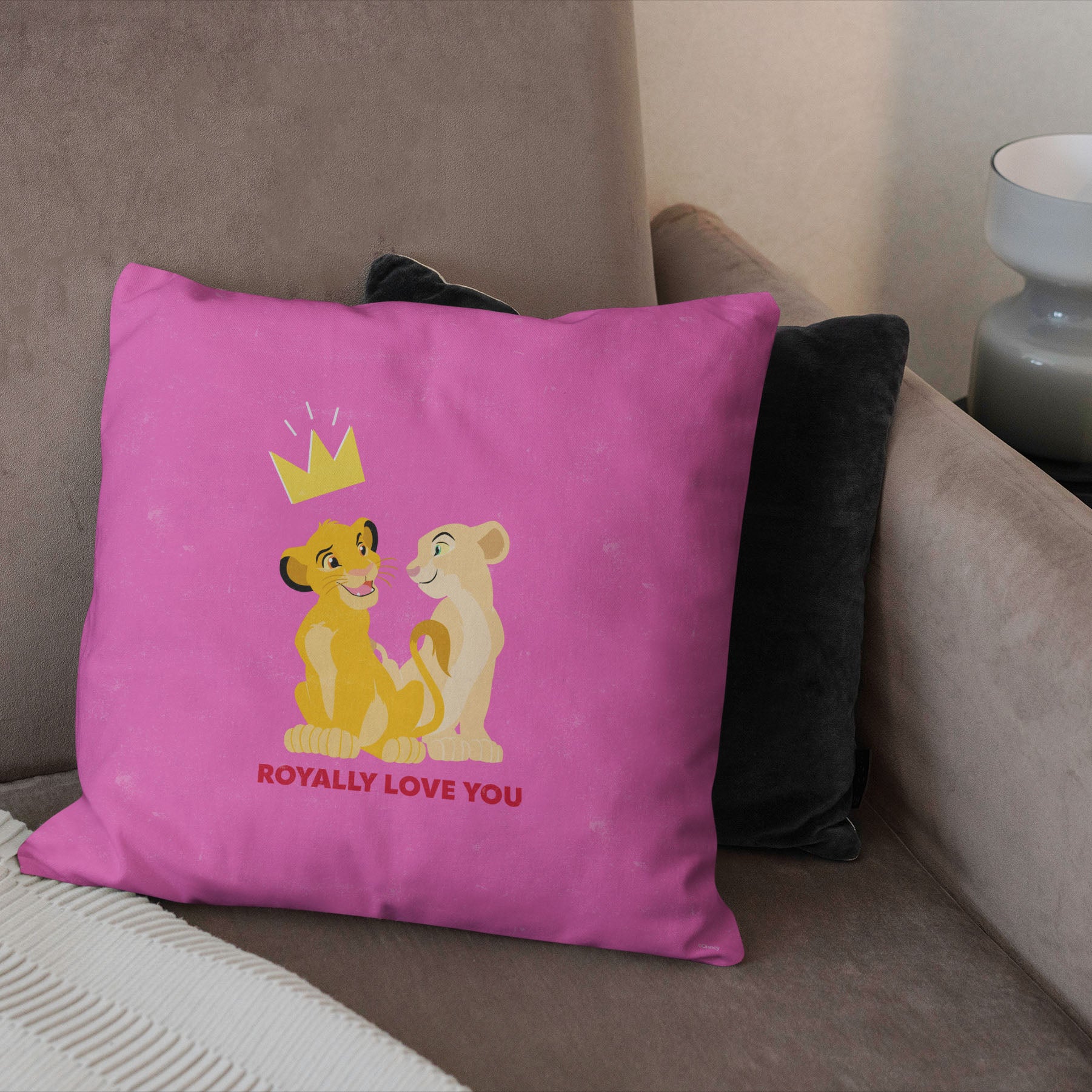 Disney Lion King Royal Love Throw Pillow 18x18 Inches