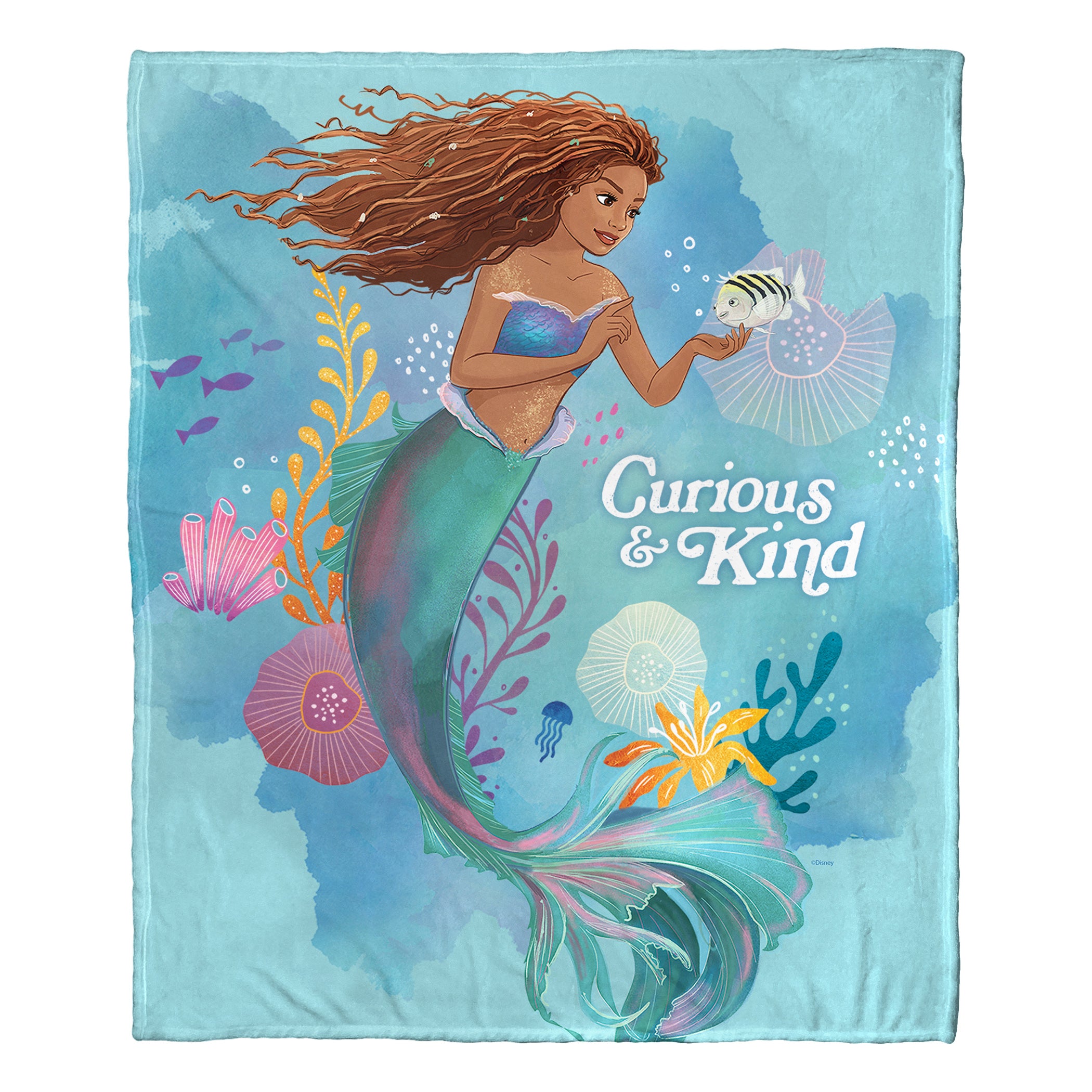 Disney Little Mermaid Curious And Kind Silk Touch Throw Blanket 50x60 Inches