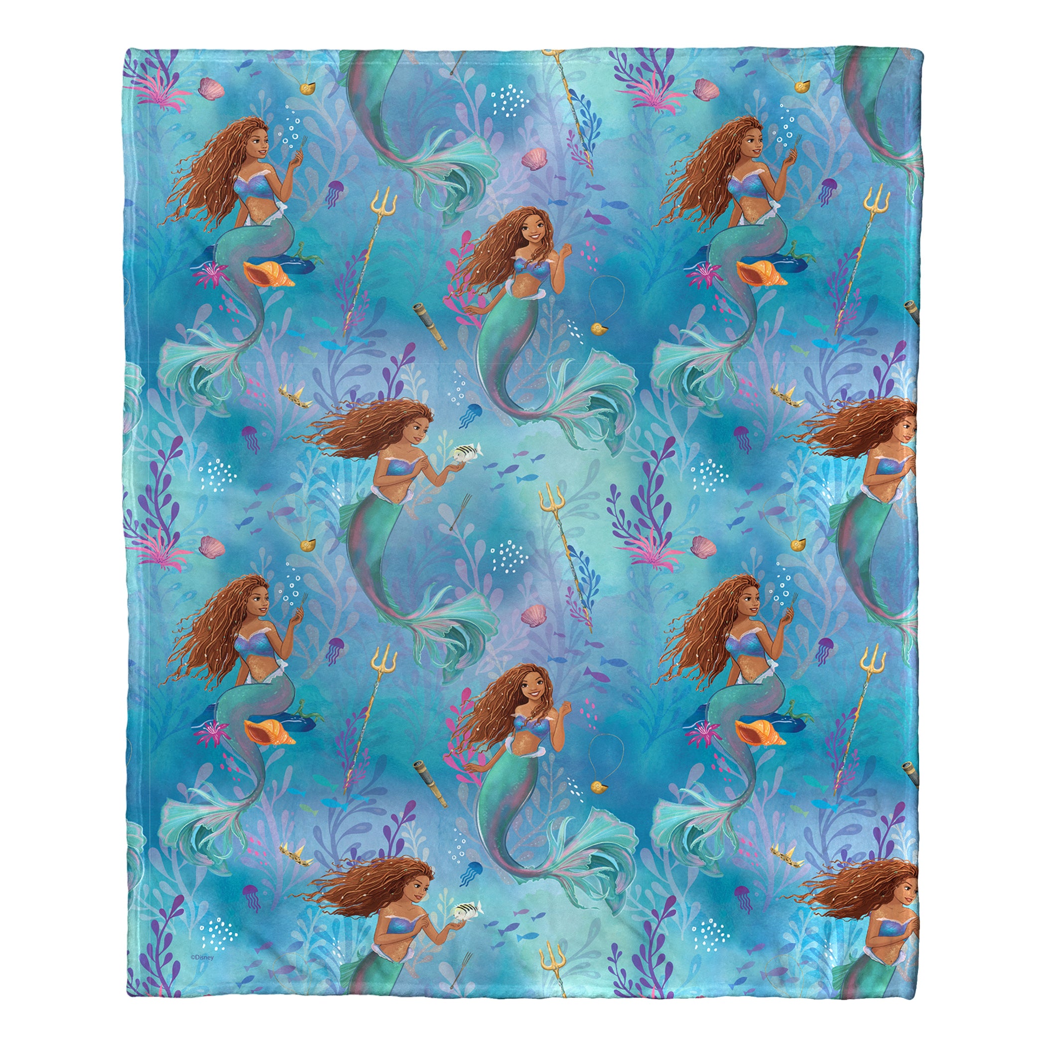 Disney Little Mermaid Ocean Adventures Silk Touch Throw Blanket 50x60 Inches