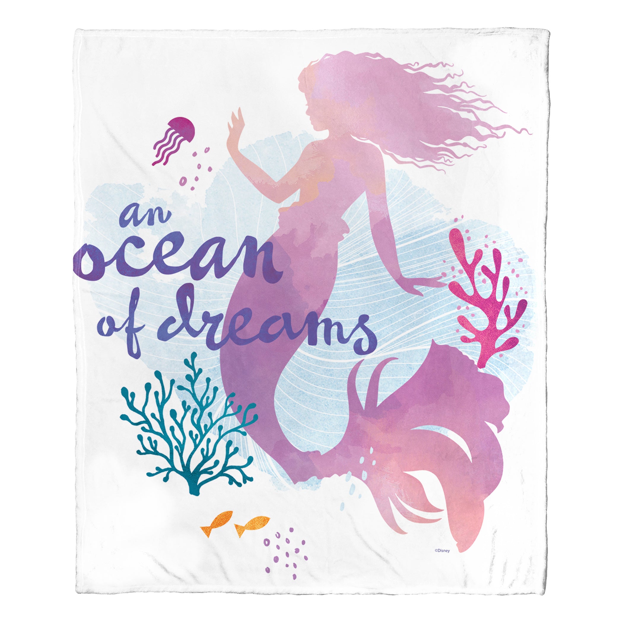 Disney Little Mermaid Ocean Of Dreams Silk Touch Throw Blanket 50x60 Inches