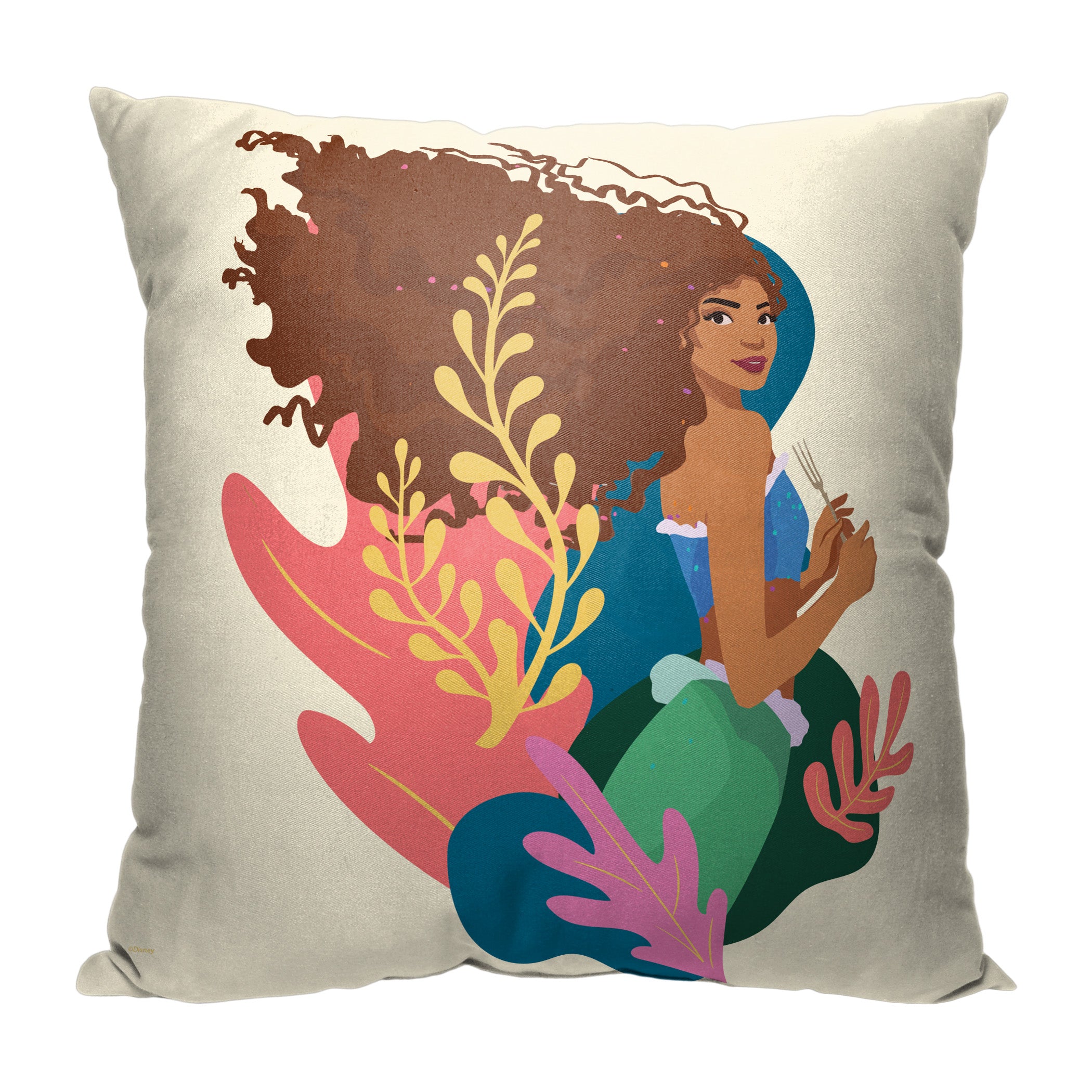 Disney Little Mermaid Curious Throw Pillow 18x18 Inches