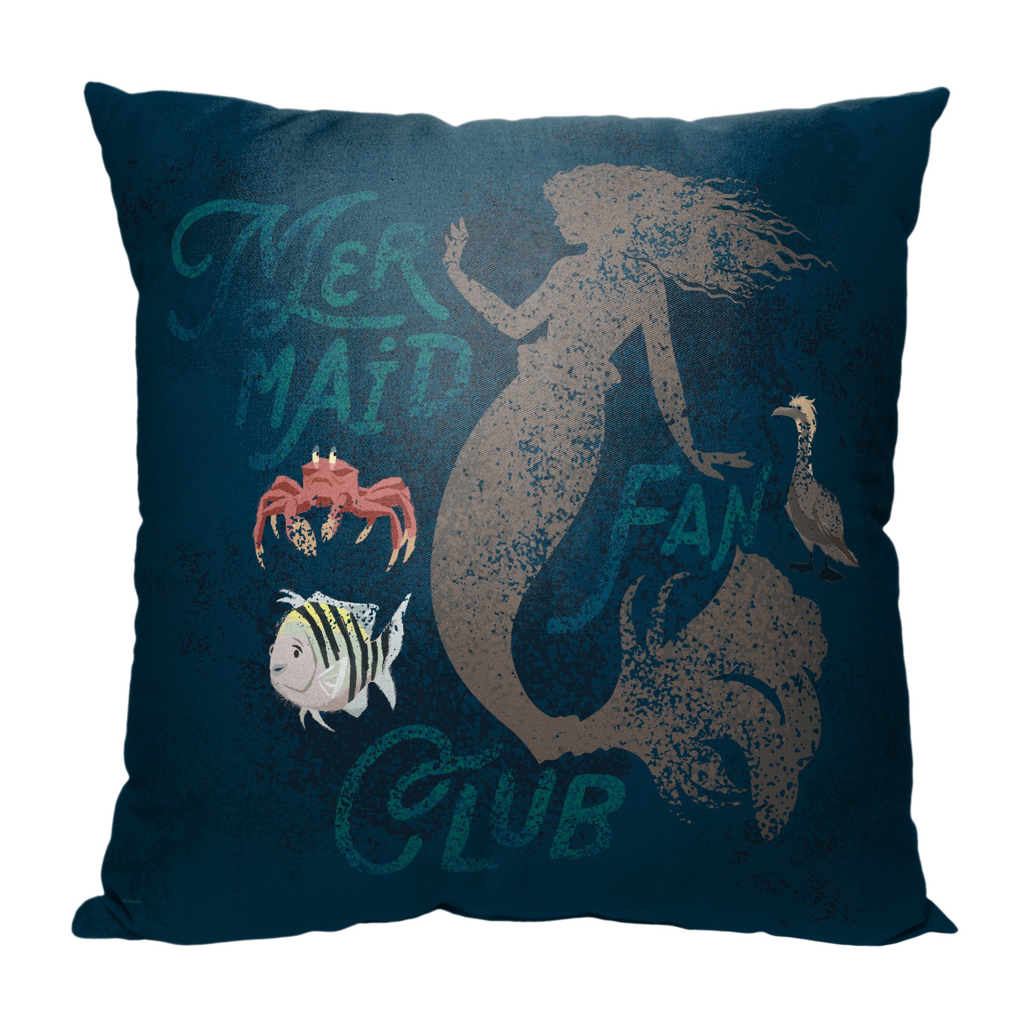 Disney Little Mermaid Mermaid Fan Club Throw Pillow 18x18 Inches