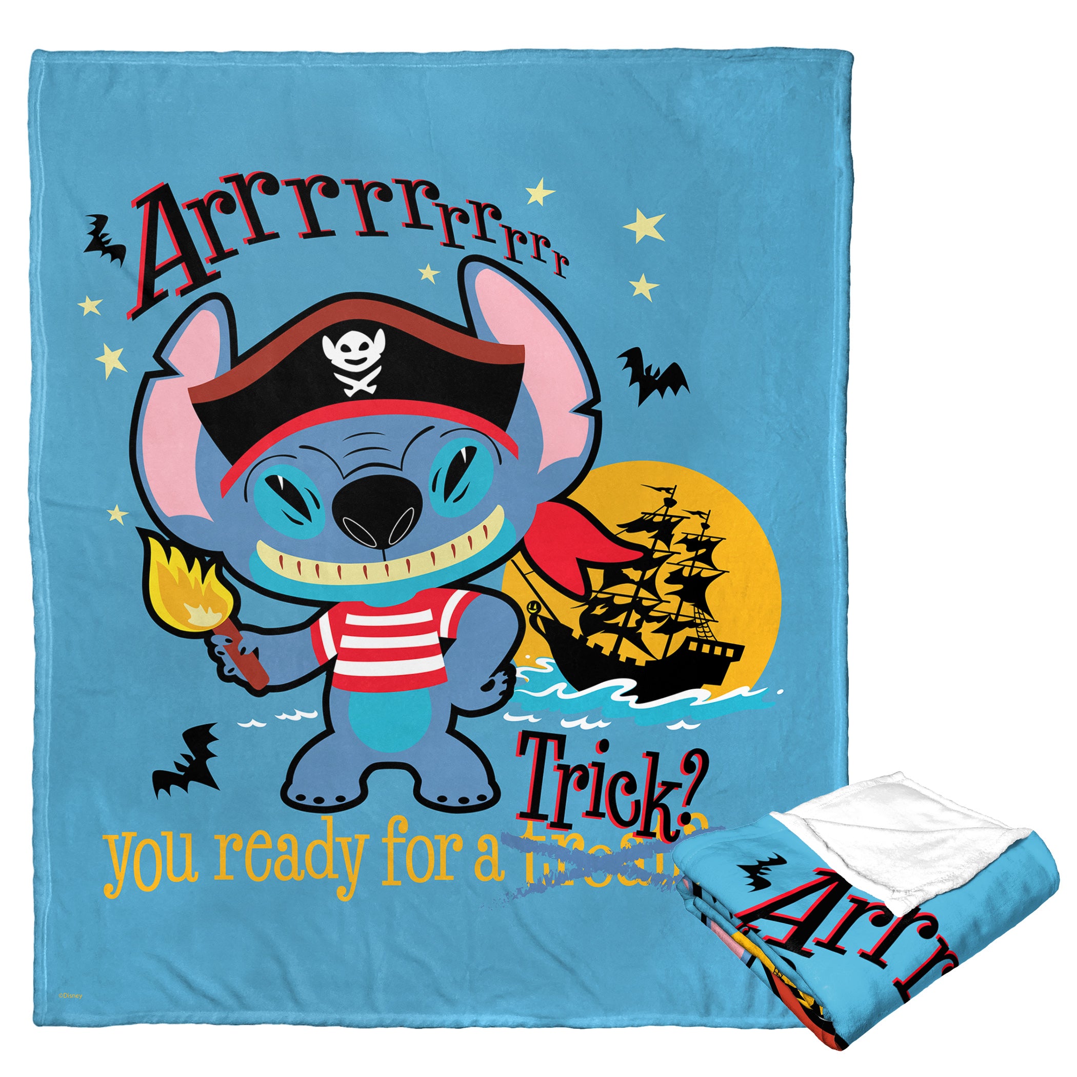 Disney Lilo and Stitch Pirate Stitch Silk Touch Throw Blanket 50x60 Inches