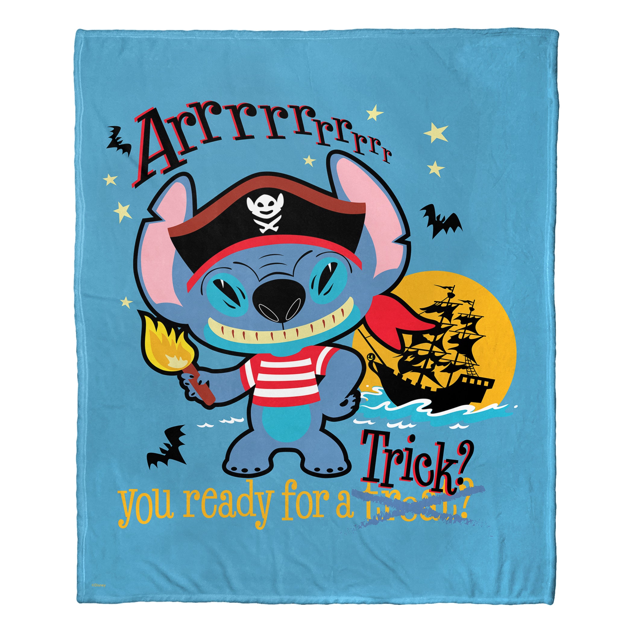 Disney Lilo and Stitch Pirate Stitch Silk Touch Throw Blanket 50x60 Inches