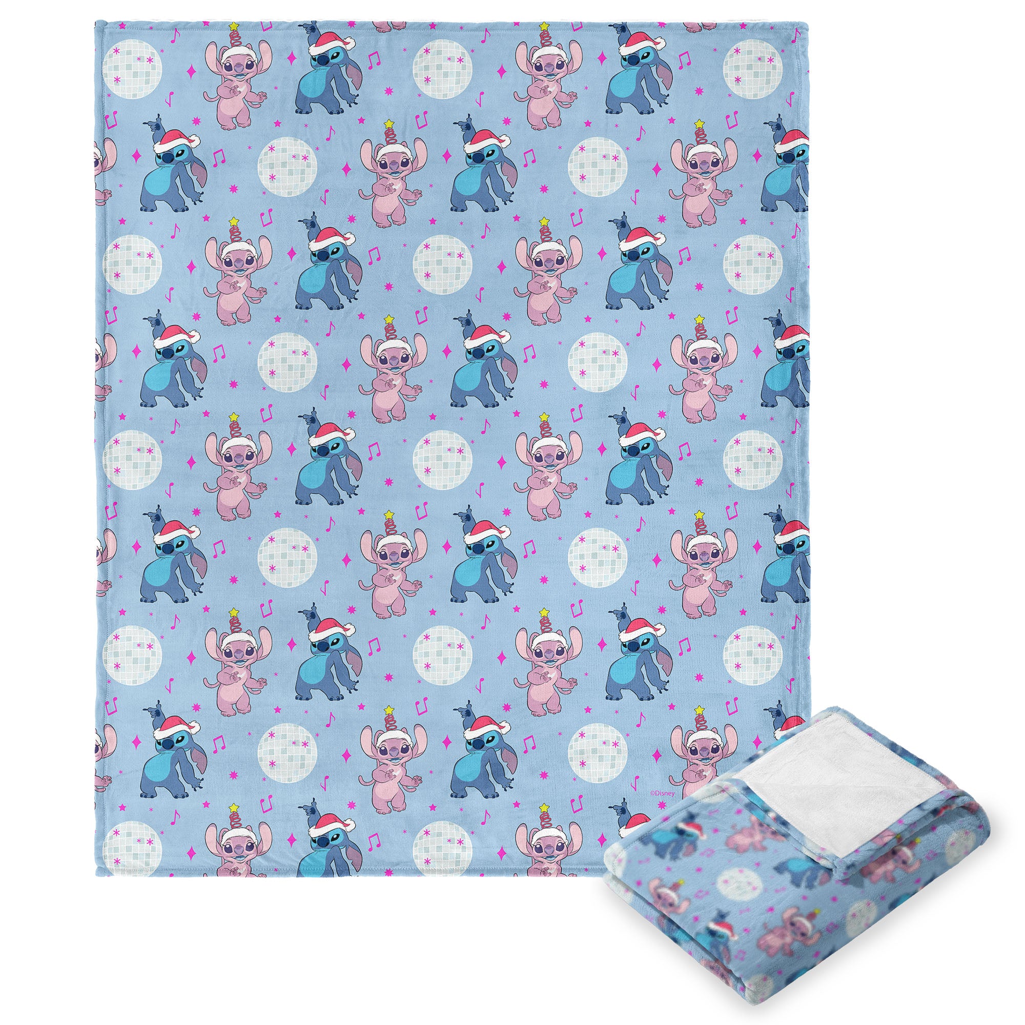 Disney Lilo & Stitch Disco Holiday Silk Touch Throw Blanket 50X60 Inches