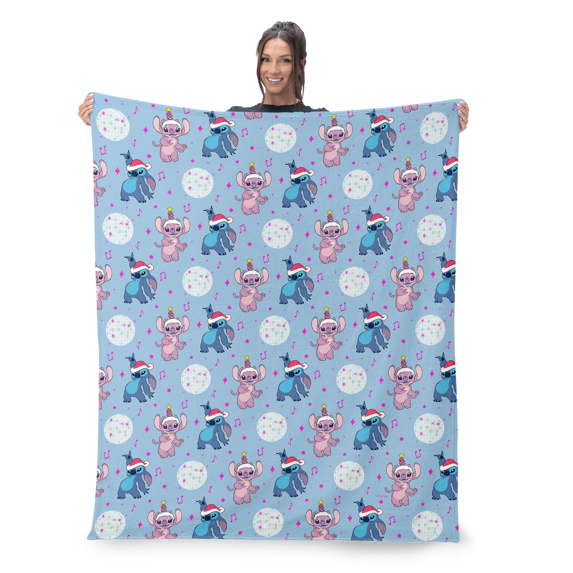 Disney Lilo & Stitch Disco Holiday Silk Touch Throw Blanket 50X60 Inches