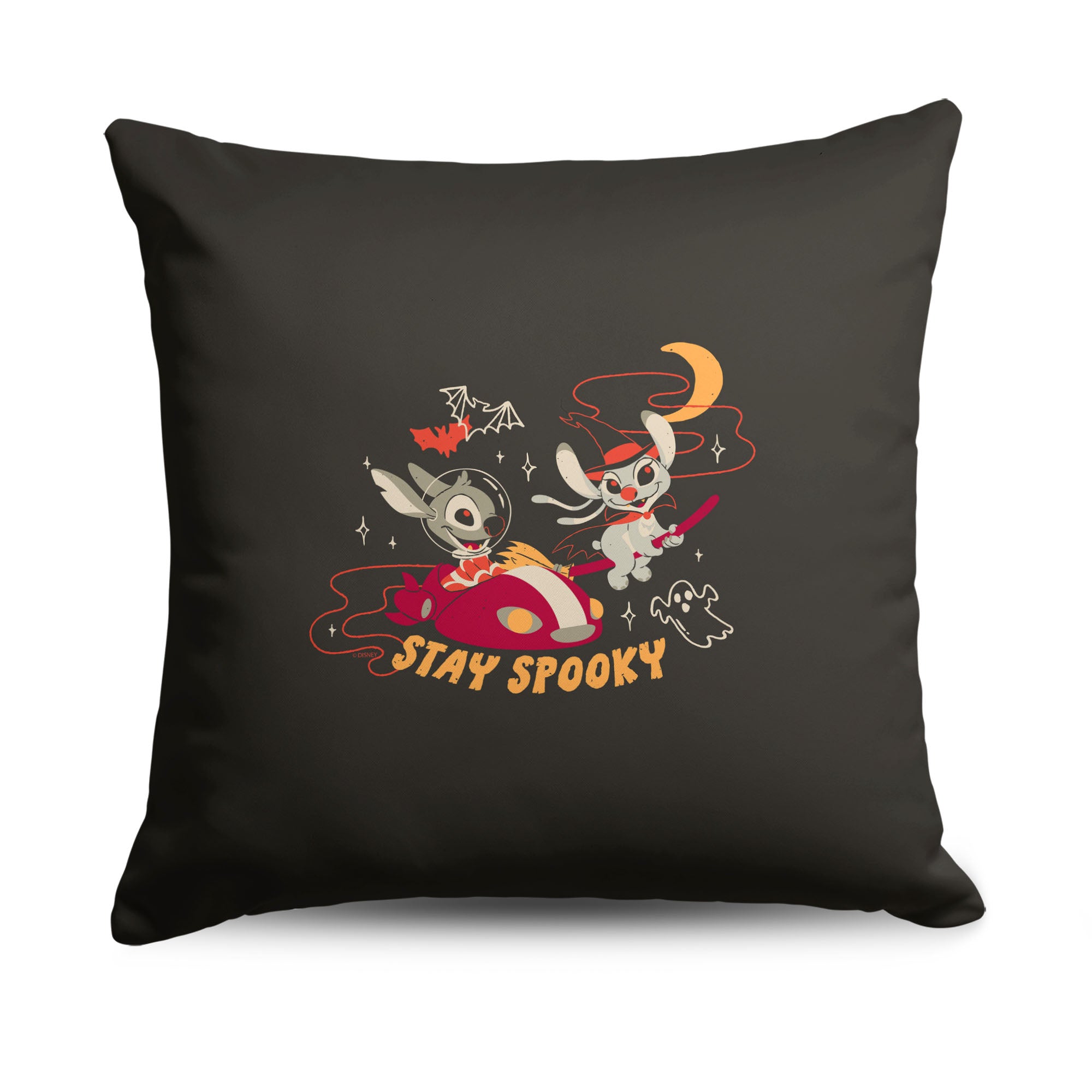 Disney Lilo and Stitch Stay Spooky Stitch Throw Pillow 18X18 Inches