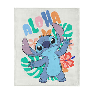Disney Lilo and Stitch Hawaiian Stitch Silk Touch Throw Blanket 46x60 inches
