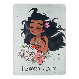 Disney Moana Ocean Calling Micro Raschel Throw Blanket 46x60 Inches