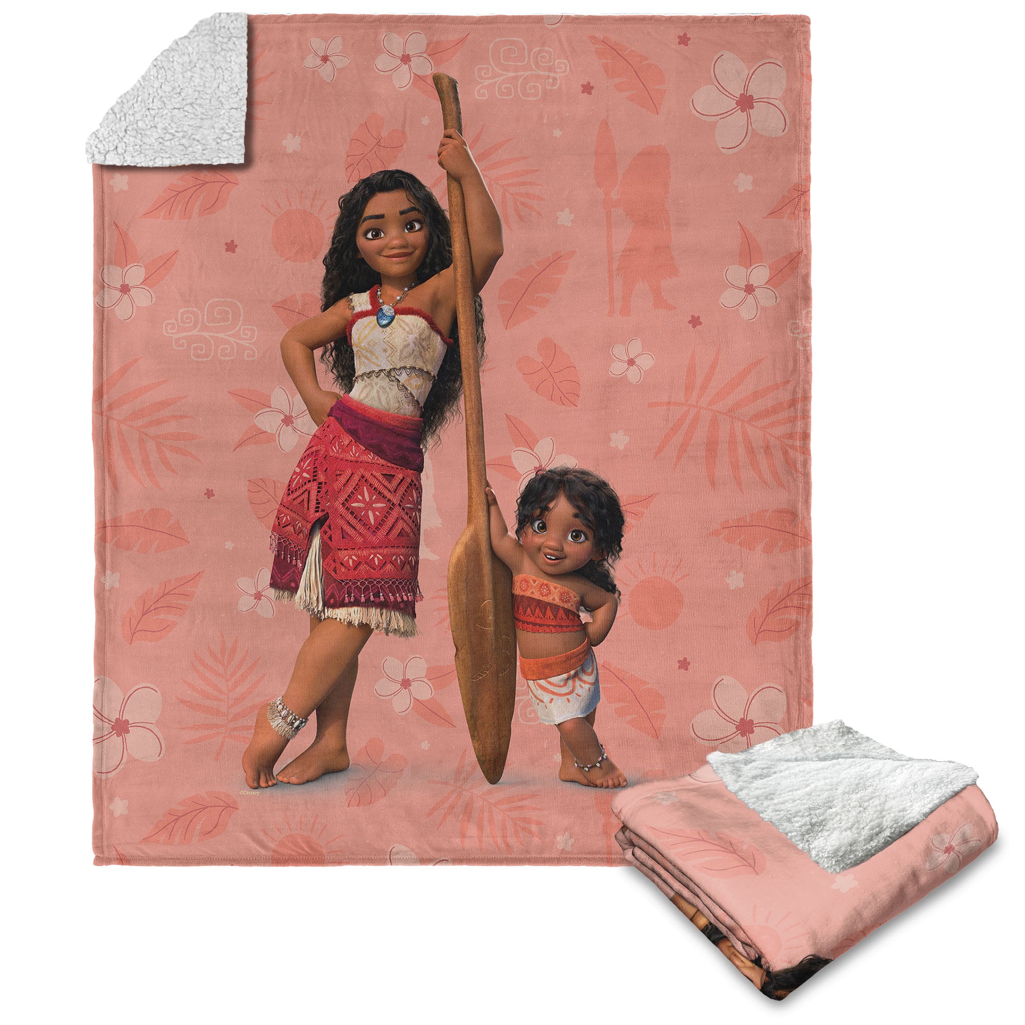 Disney Moana 2 Sisters Forever Silk Touch Sherpa Throw Blanket 50X60 Inches