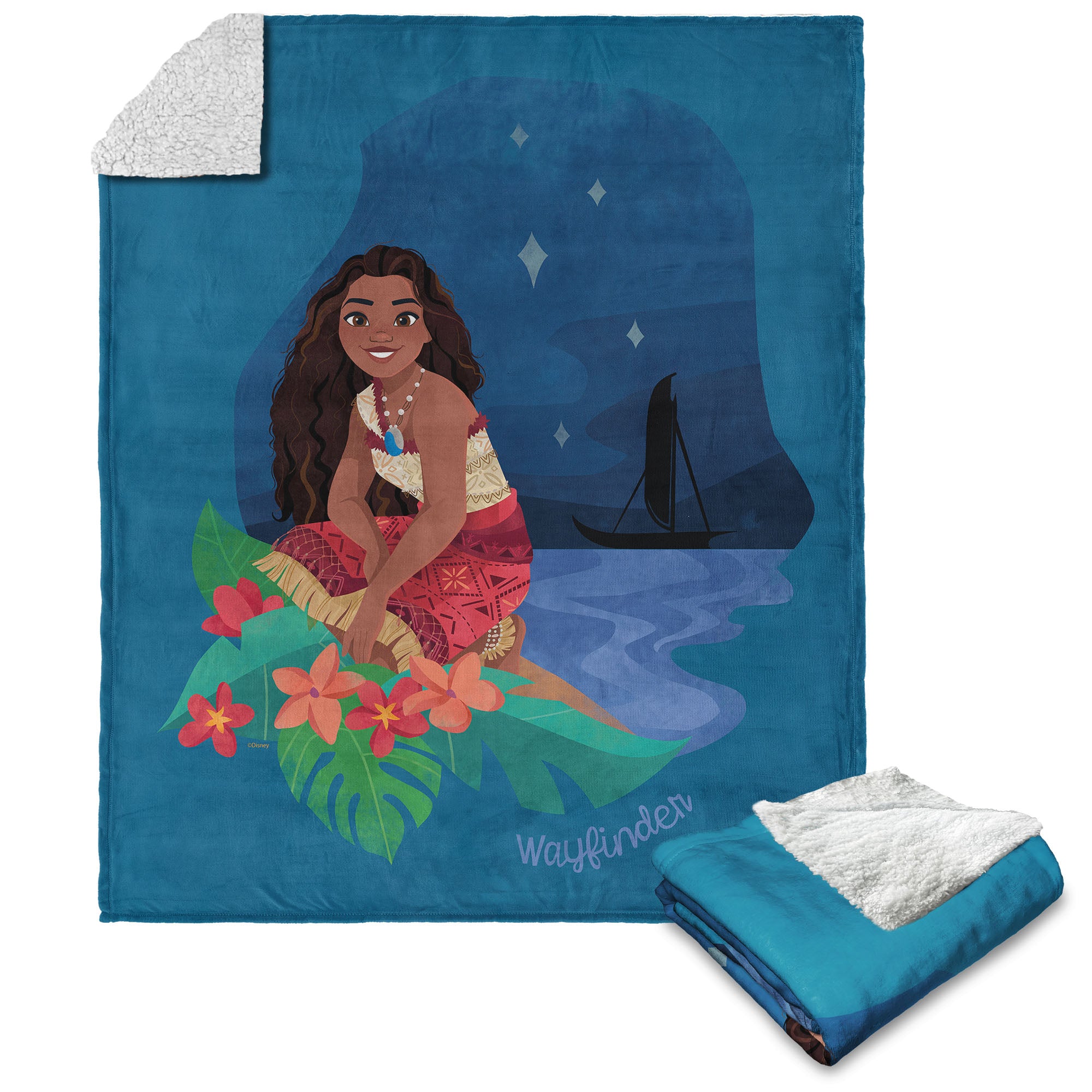 Disney Moana 2 Wayfinder Moana Silk Touch Sherpa Throw Blanket 50X60 Inches