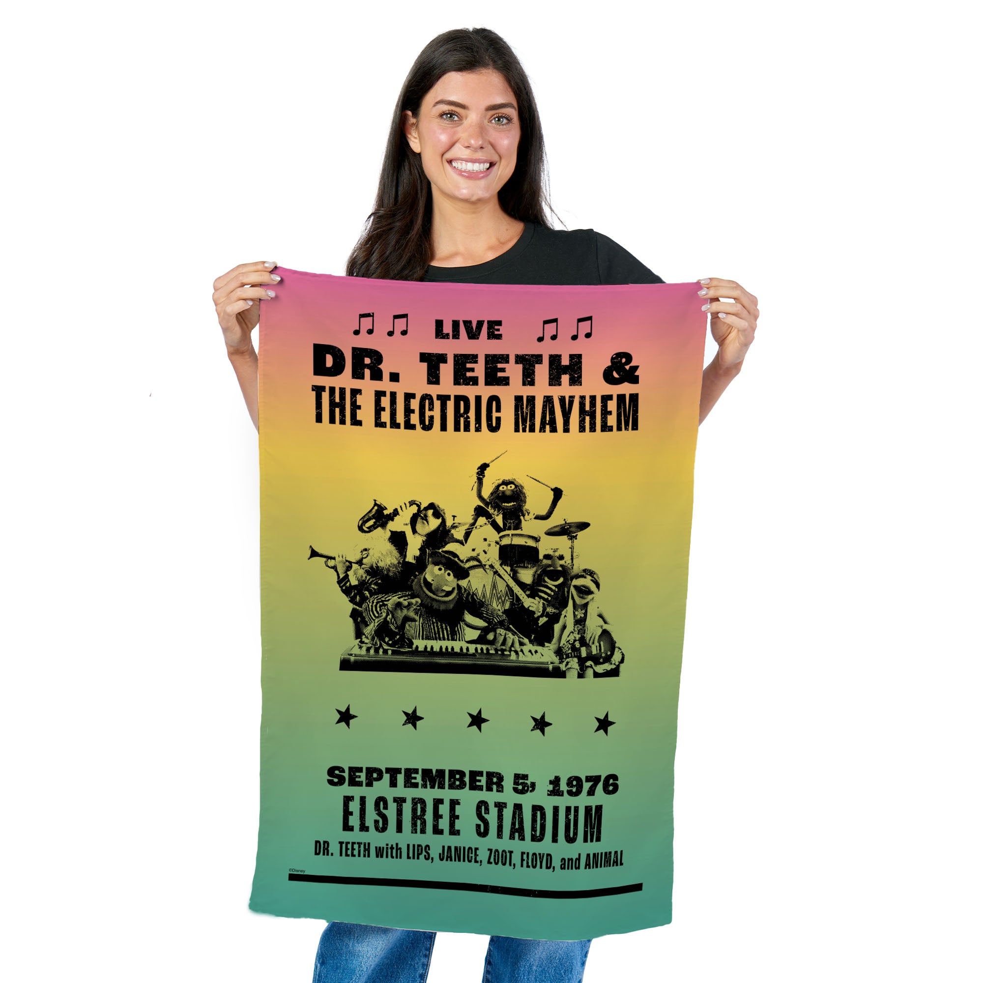 Disney The Muppets Dr. Teeth Live Tapestry Wall Hanging 24x36 inches