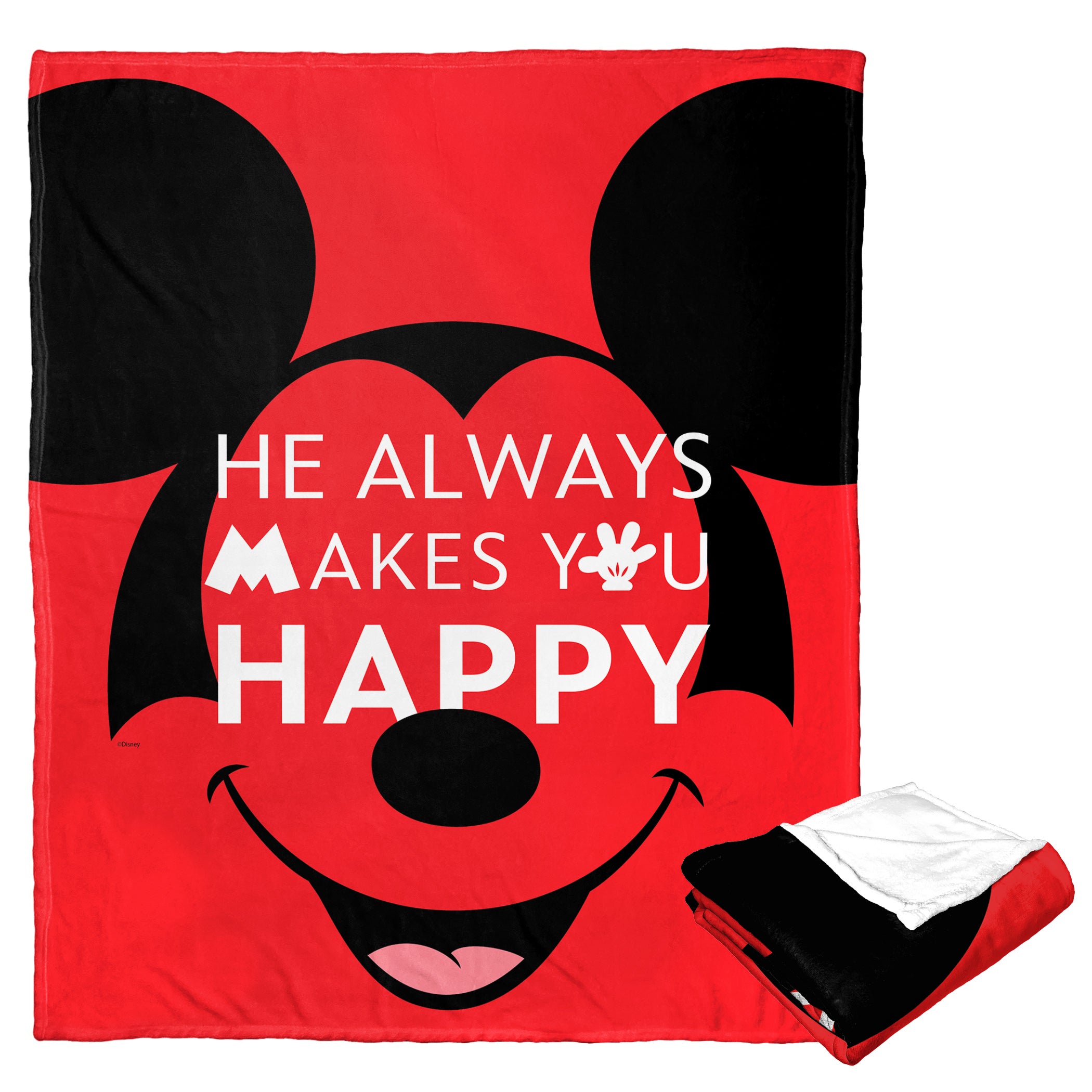 Disney D100 He Makes You Happy Silk Touch Throw Blanket 50x60 Inches