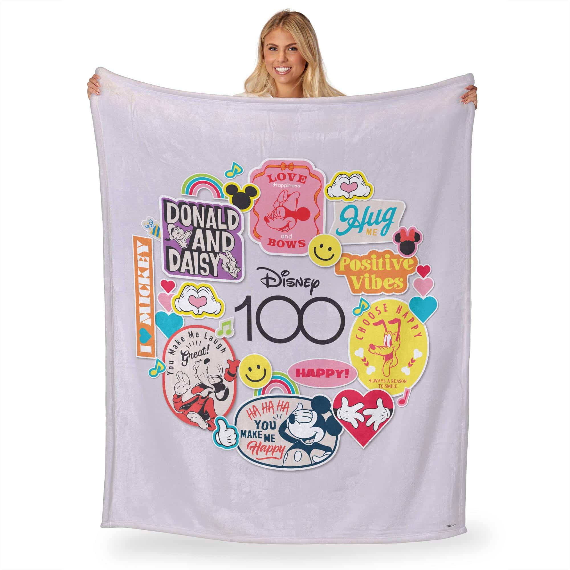 Disney D100 Positive Vibes Silk Touch Throw Blanket 50x60 Inches