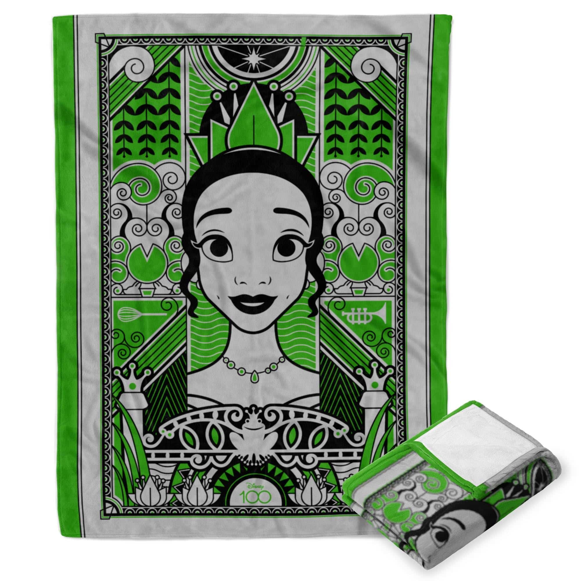 Disney D100 Art Deco Tiana Silk Touch Throw Blanket 60x80 Inches