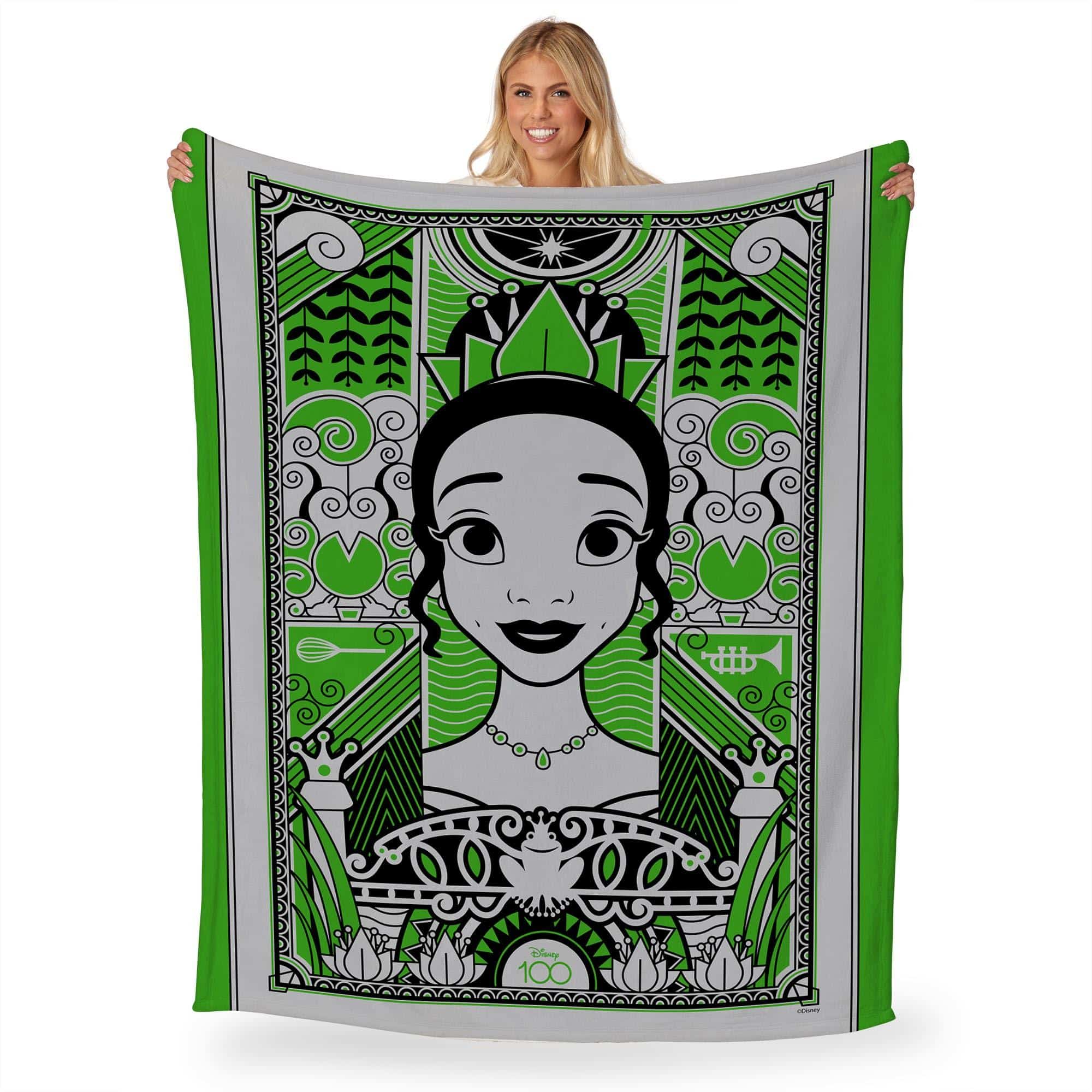 Disney D100 Art Deco Tiana Silk Touch Throw Blanket 60x80 Inches