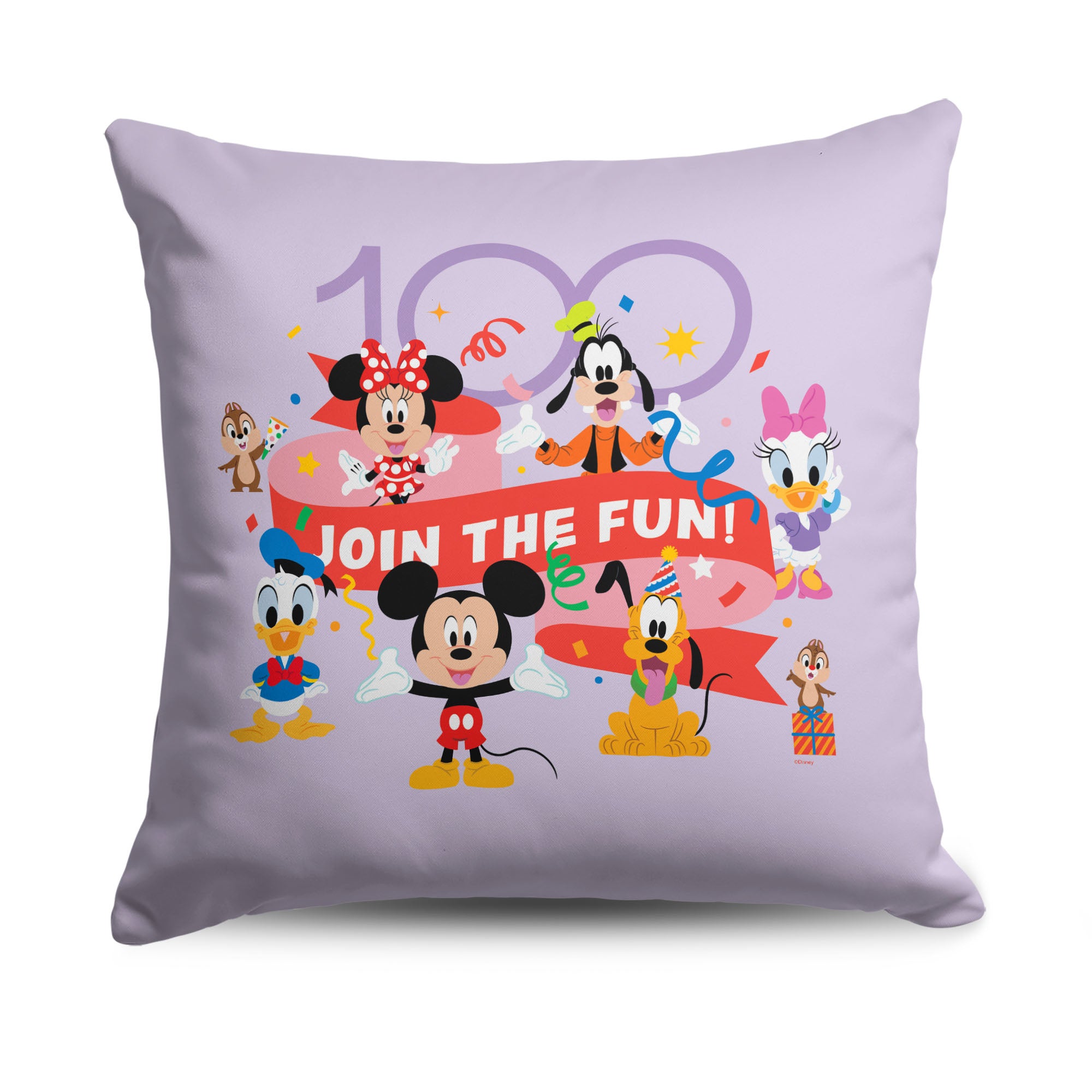 Disney D100 Join The Fun Throw Pillow 18x18 Inches