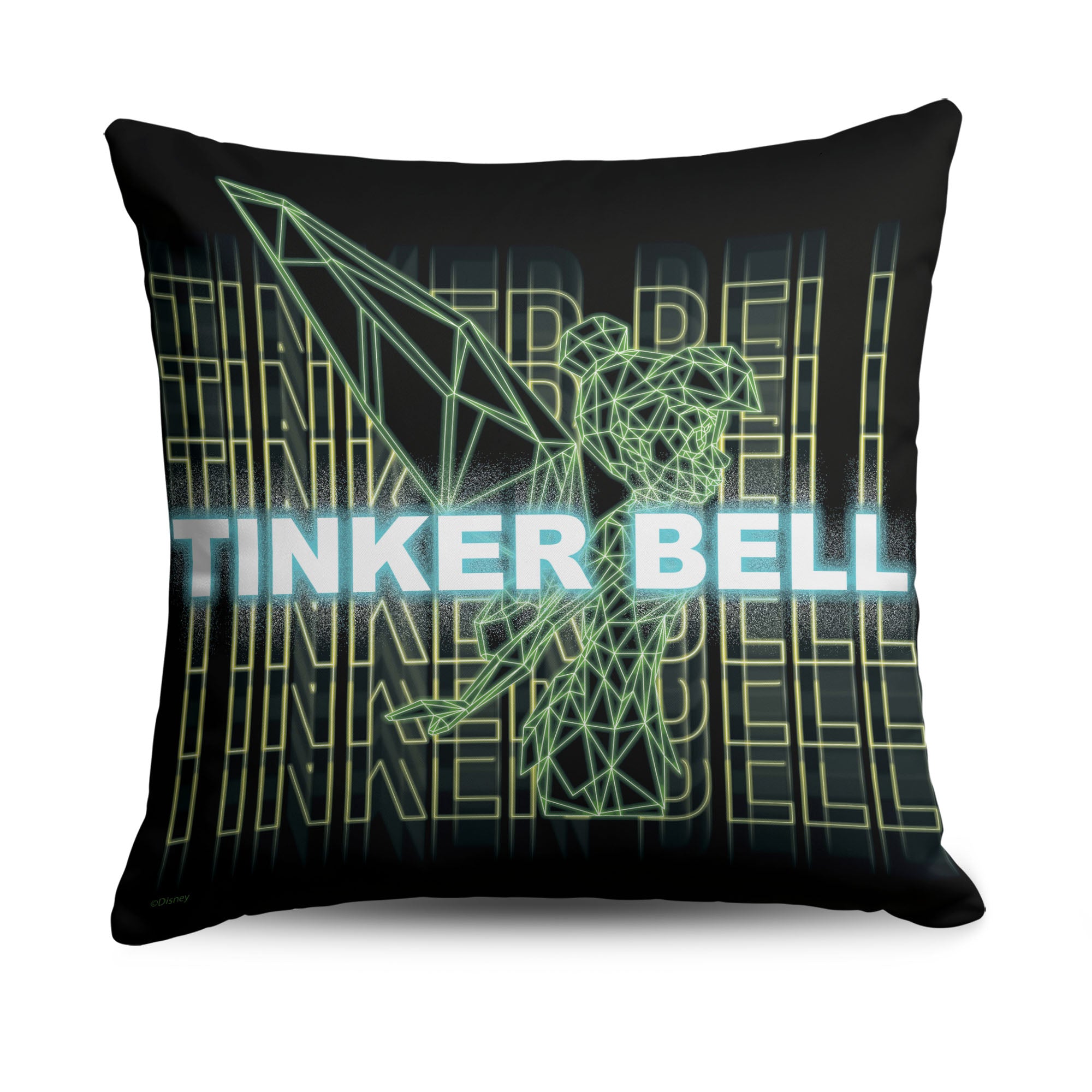 Disney D100 Cyber Tink Throw Pillow 18x18 Inches