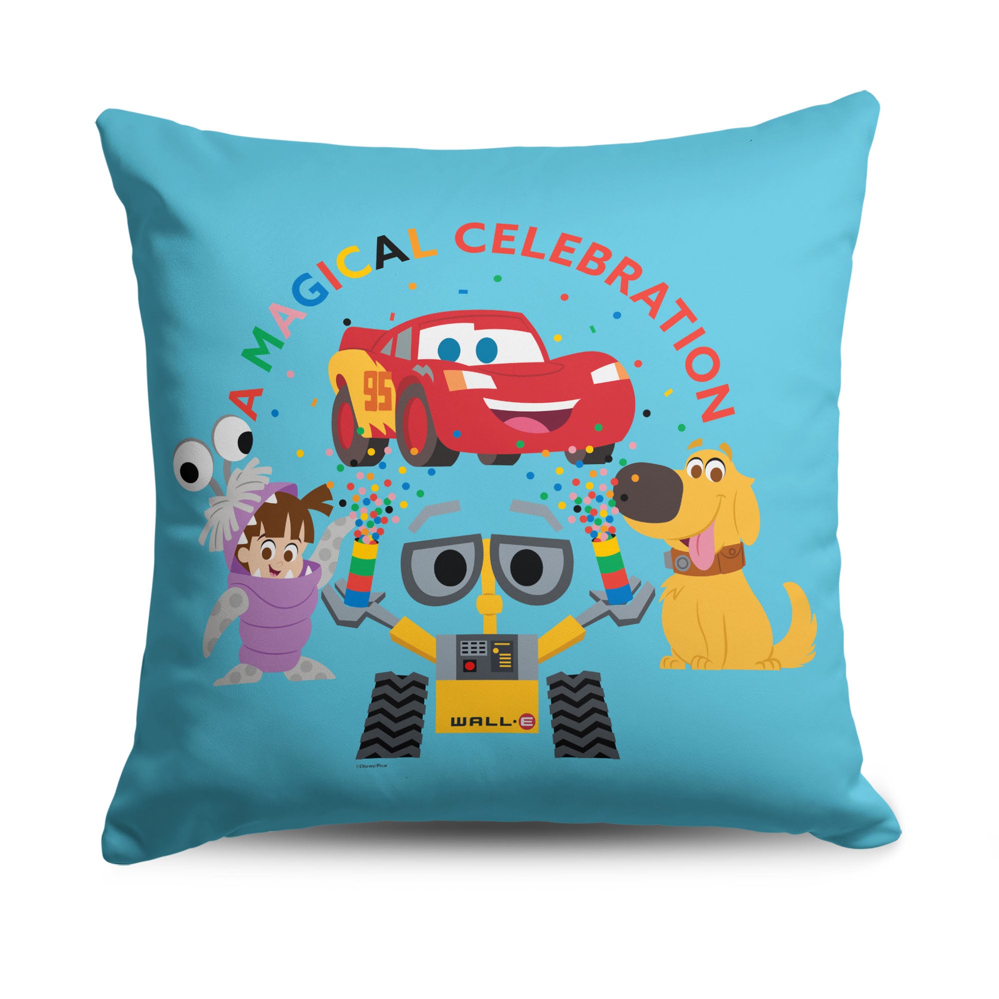 Disney D100 Magical Celebration Pixar Group Throw Pillow 18x18 Inches