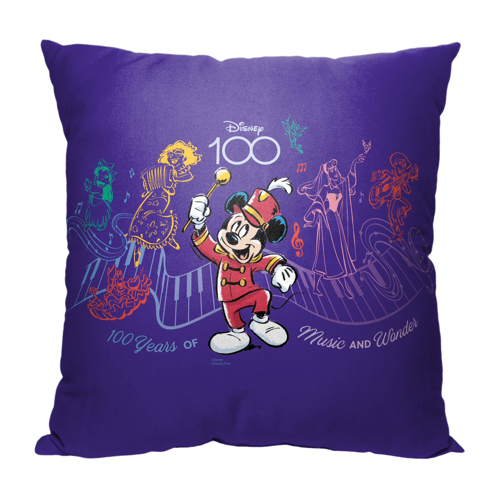 Disney D100 Music And Wonder Throw Pillow 18x18 Inches