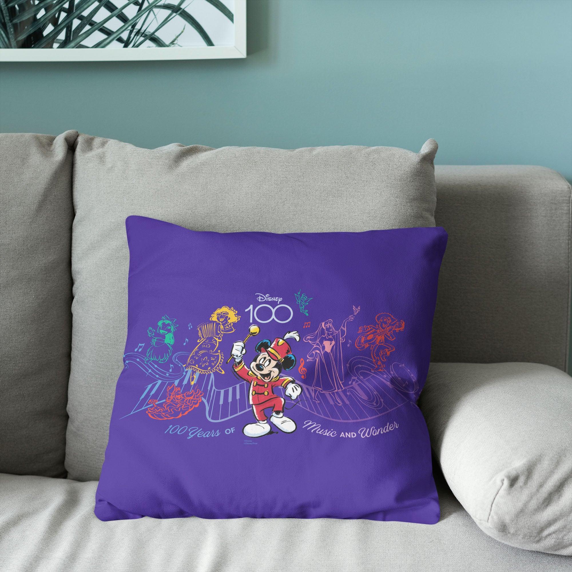 Disney D100 Music And Wonder Throw Pillow 18x18 Inches