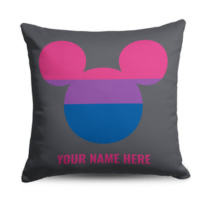 Disney Pride Bi Flag Mickey Personalized Throw Pillow 18x18 Inches