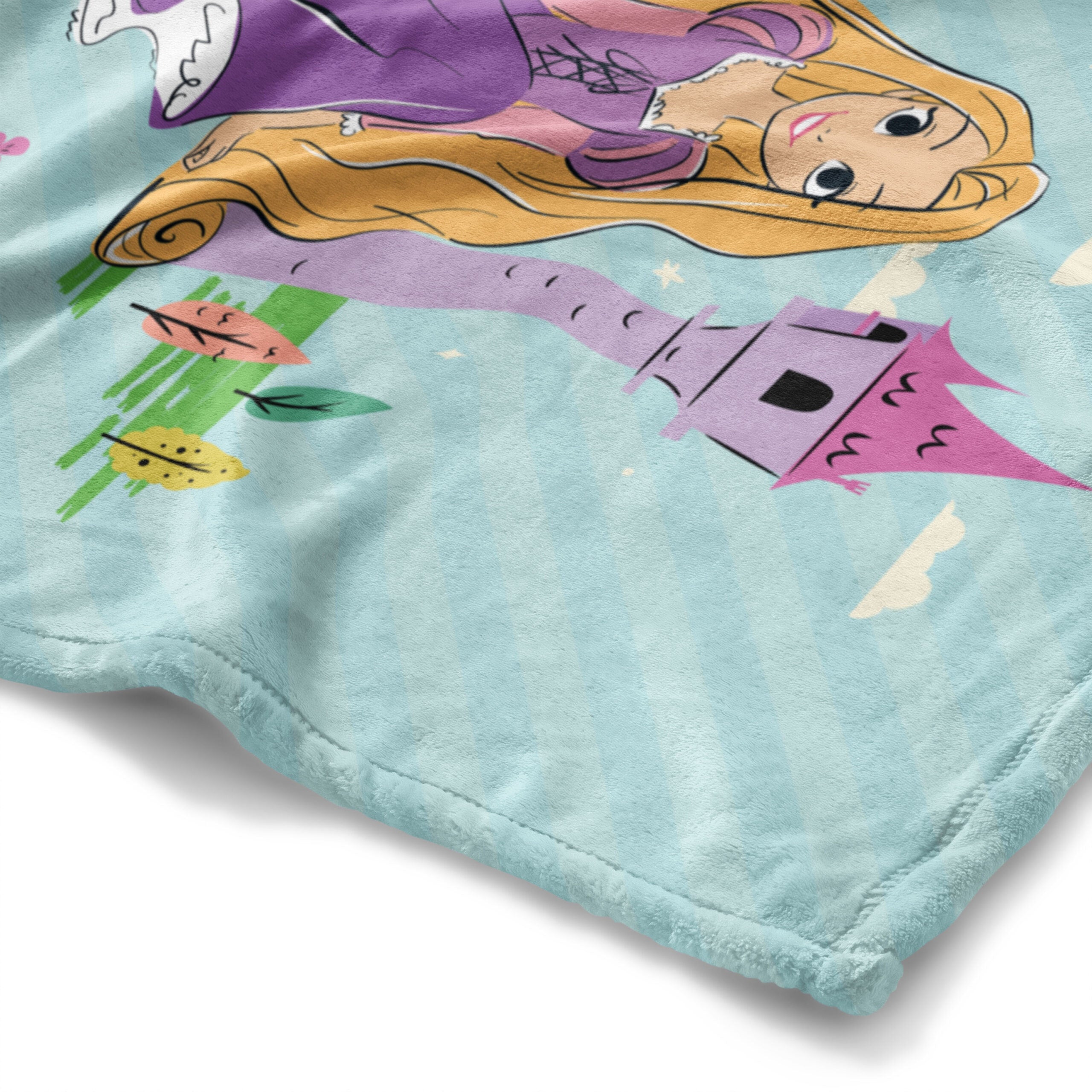 Disney Princesses Heart of A Princess Tower Stripes Silk Touch Throw Blanket 50x60 Inches