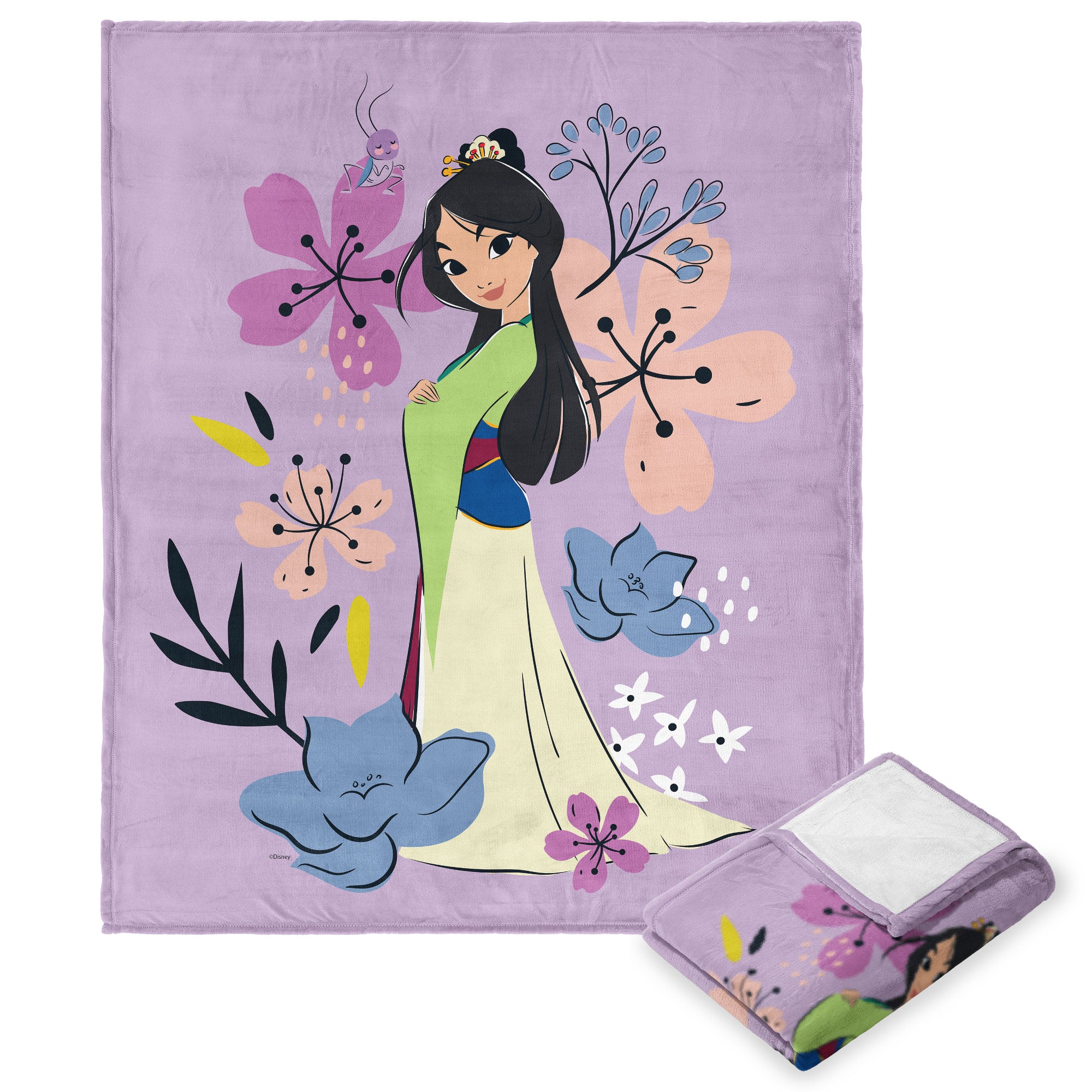 Disney Princesses Heart of A Princess Flower Fierce Silk Touch Throw Blanket 50x60 Inches