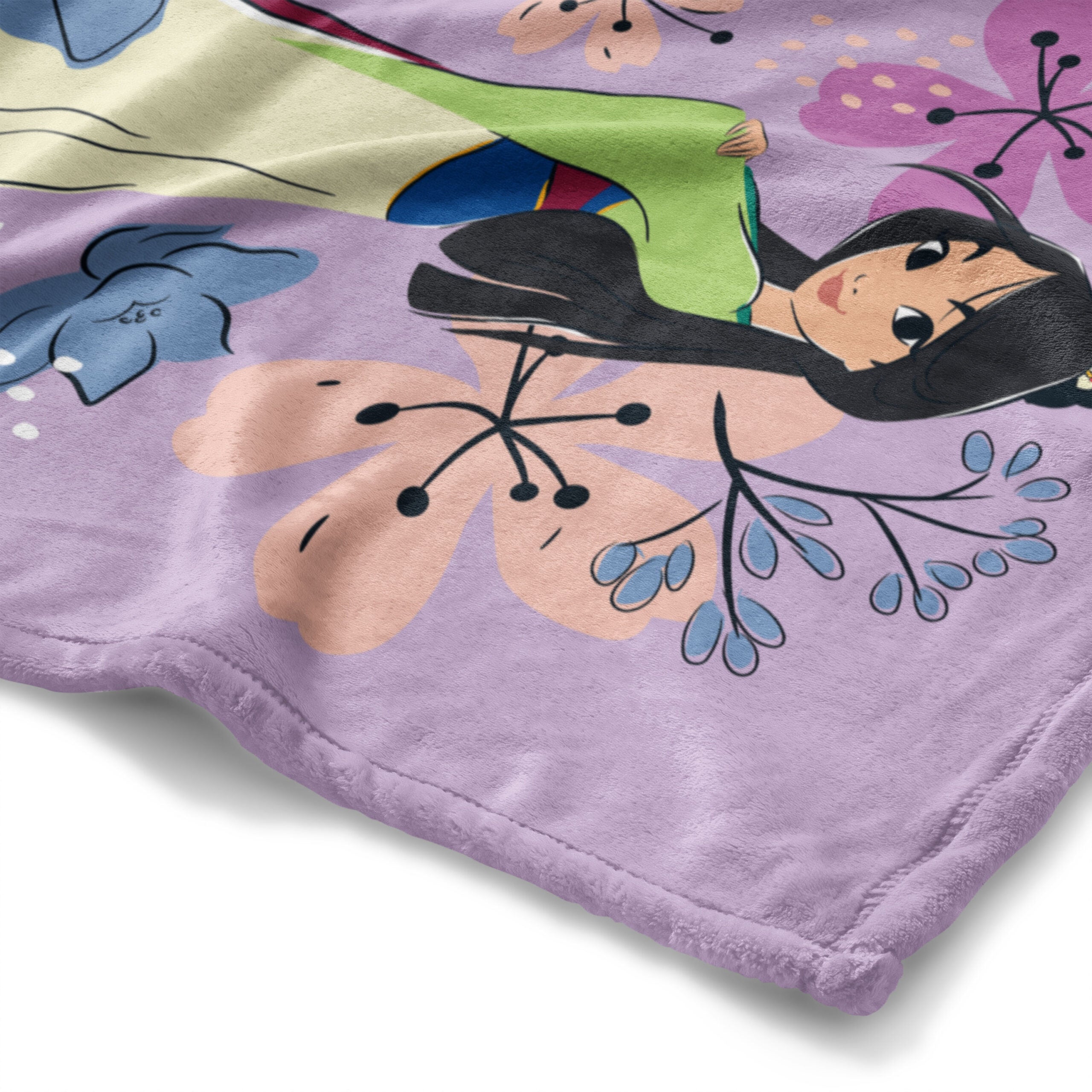 Disney Princesses Heart of A Princess Flower Fierce Silk Touch Throw Blanket 50x60 Inches