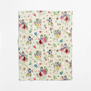 Snow White Floral SW Pattern Lightweight Blanket 40x50 inches
