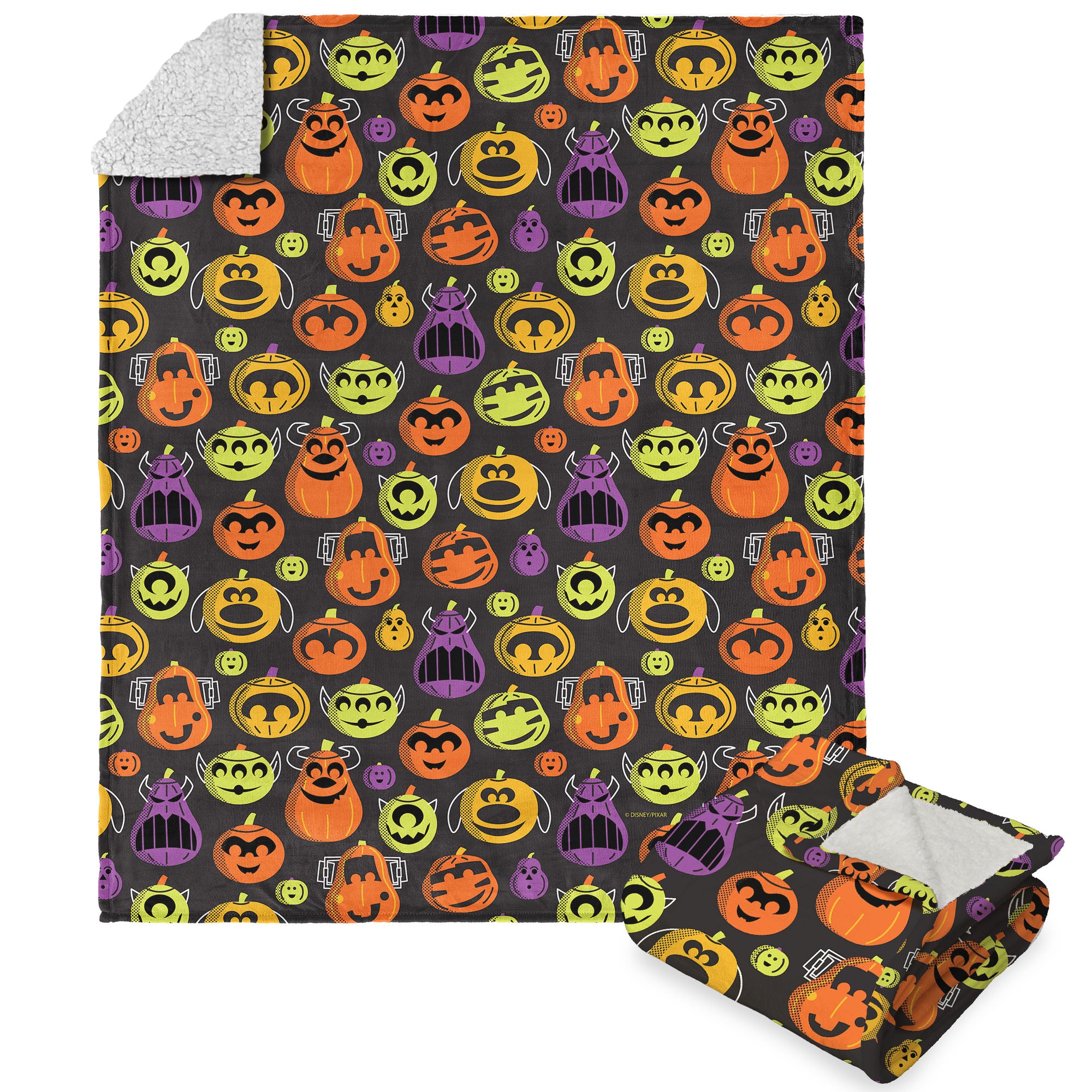 Disney Pixar Jack-o'-lanterns Silk Touch Sherpa Throw Blanket 50X60 Inches