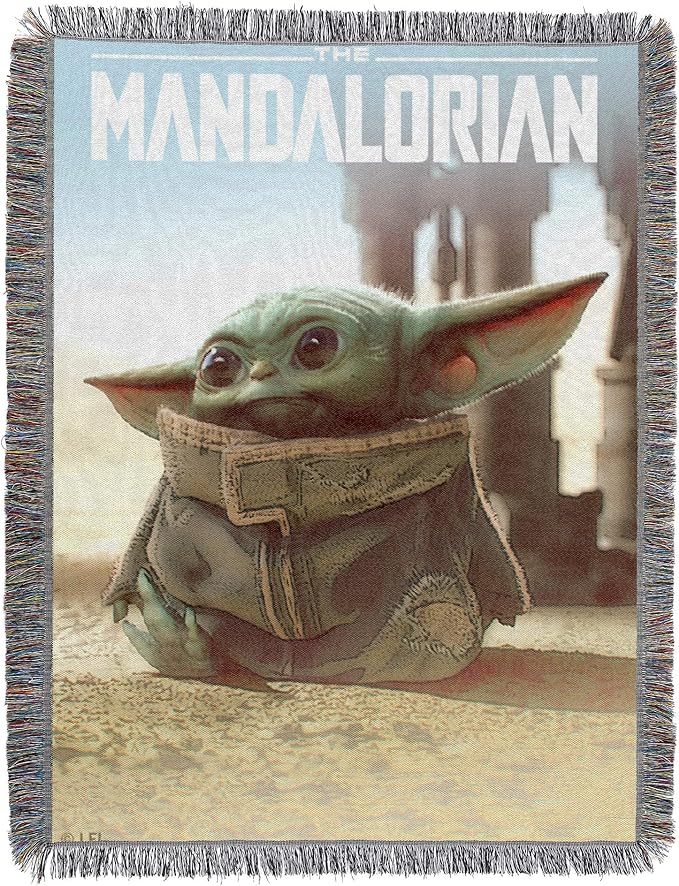 Disney Star Wars The Mandalorian The Child Woven Tapestry Throw Blanket 48x60 Inches